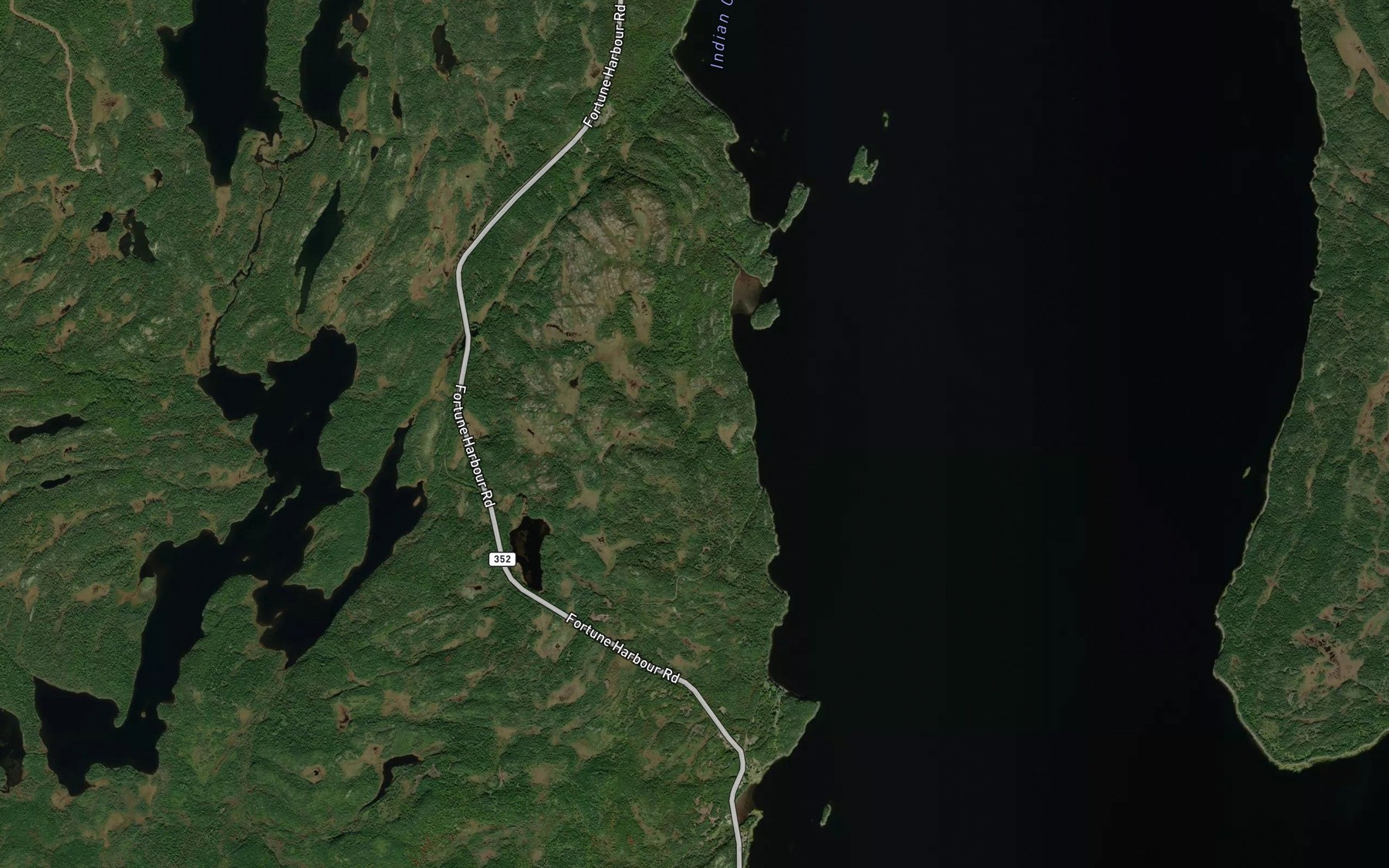 Satellite map of the Cutnows Cove