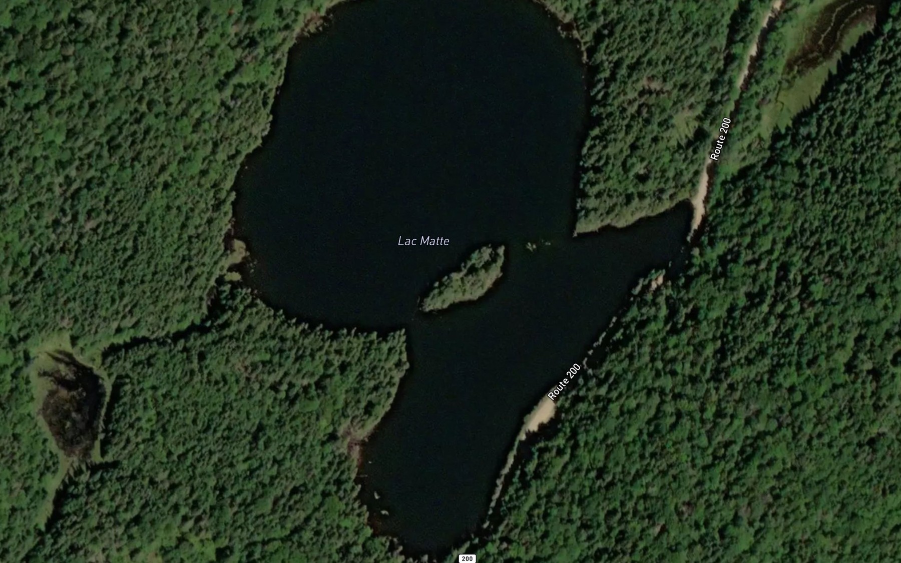 Satellite map of the Lac Matte