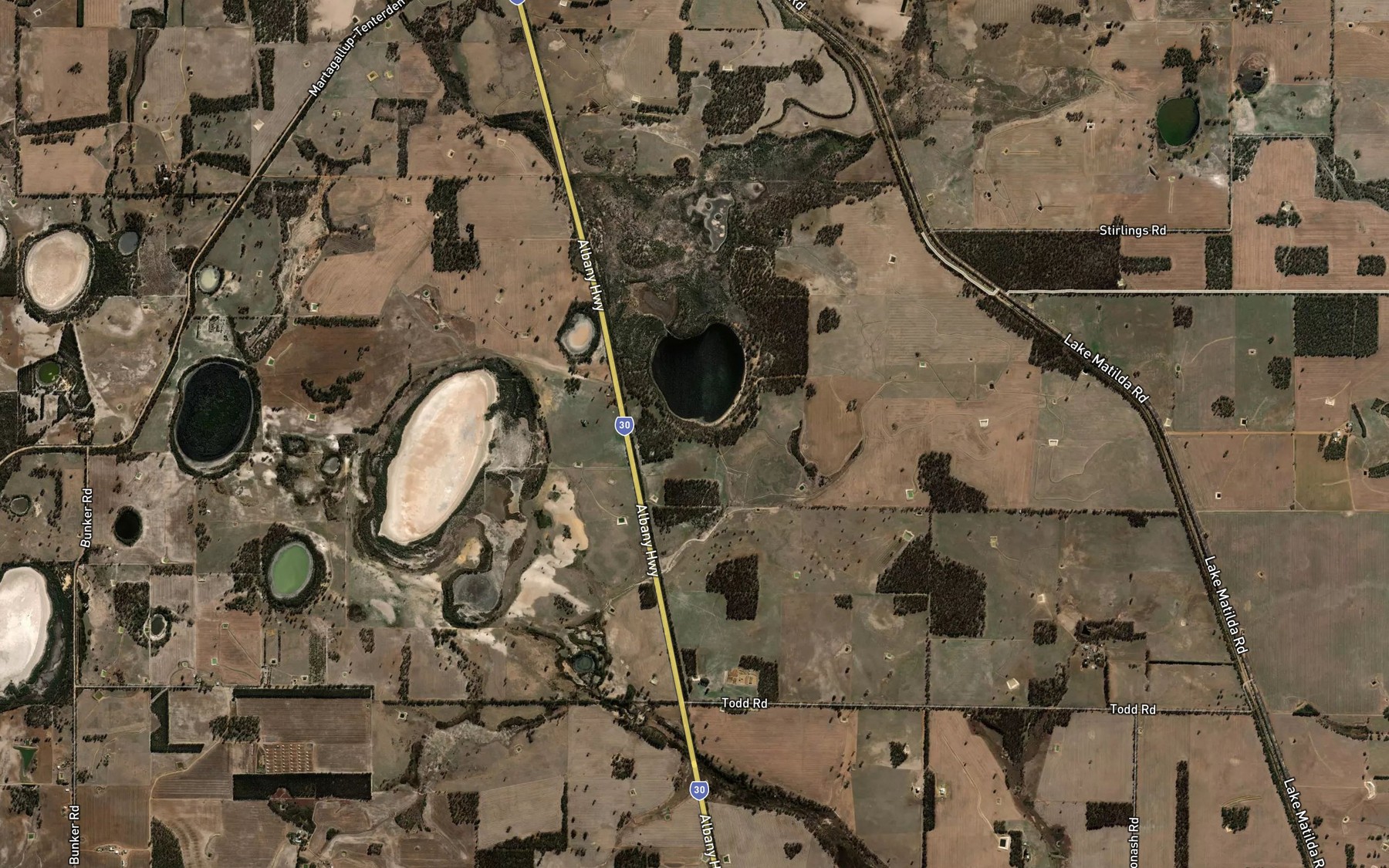 Satellite map of the Lake Matilda