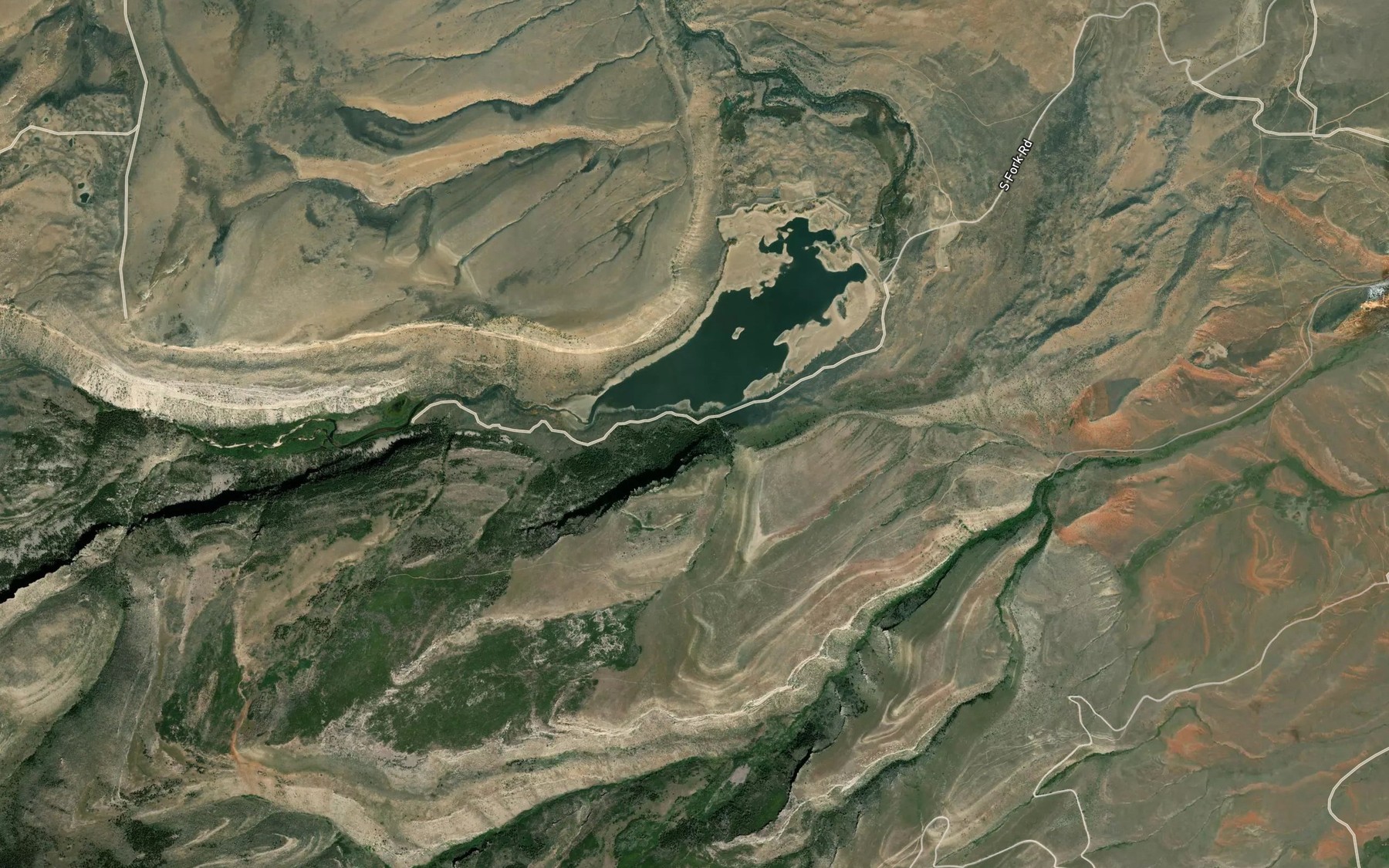 Satellite map of the Washakie Reservoir