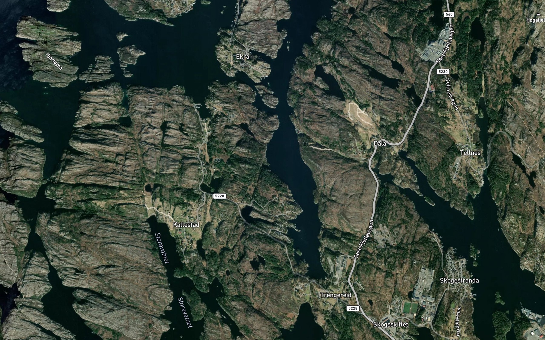 Satellite map of the Slattevika