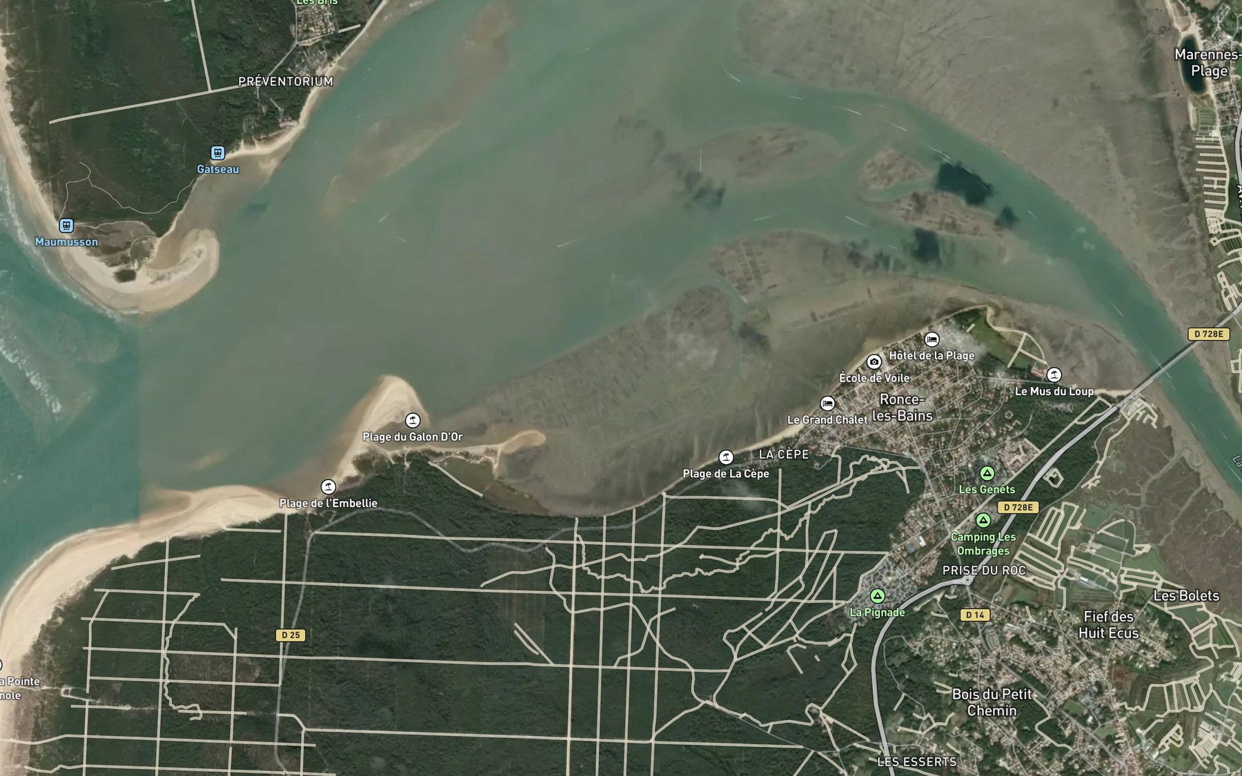 Satellite map of the Banc de Ronce