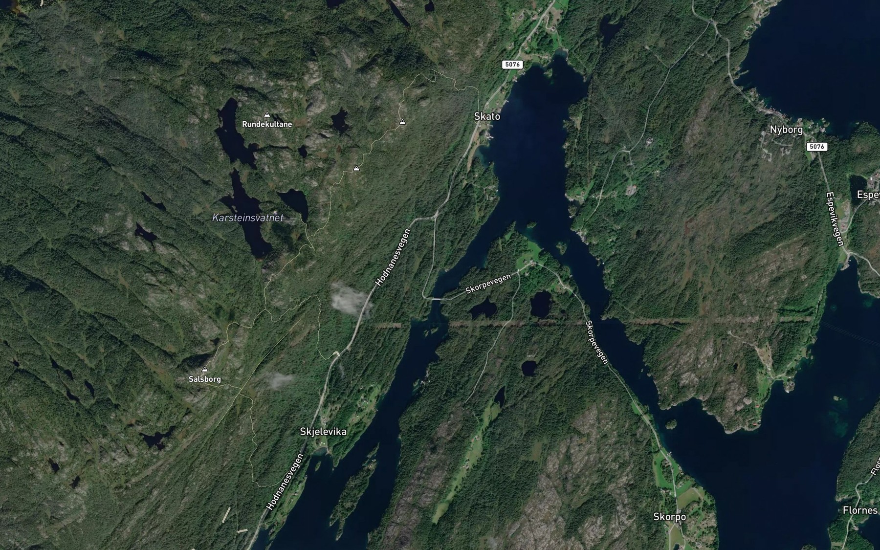 Satellite map of the Mjelkevika