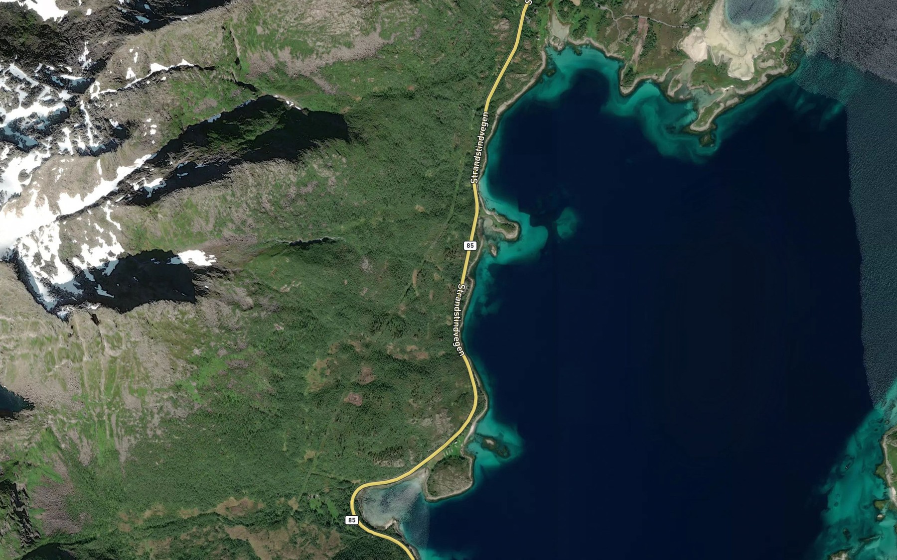 Satellite map of the Oterelva