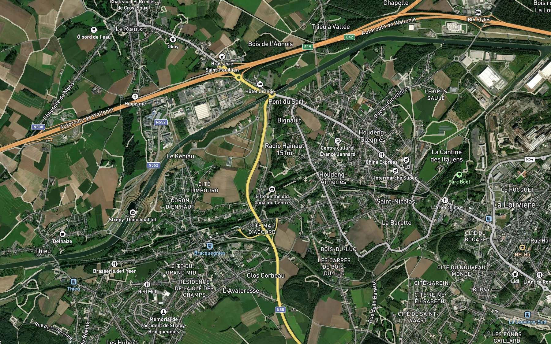 Satellite map of the Sart