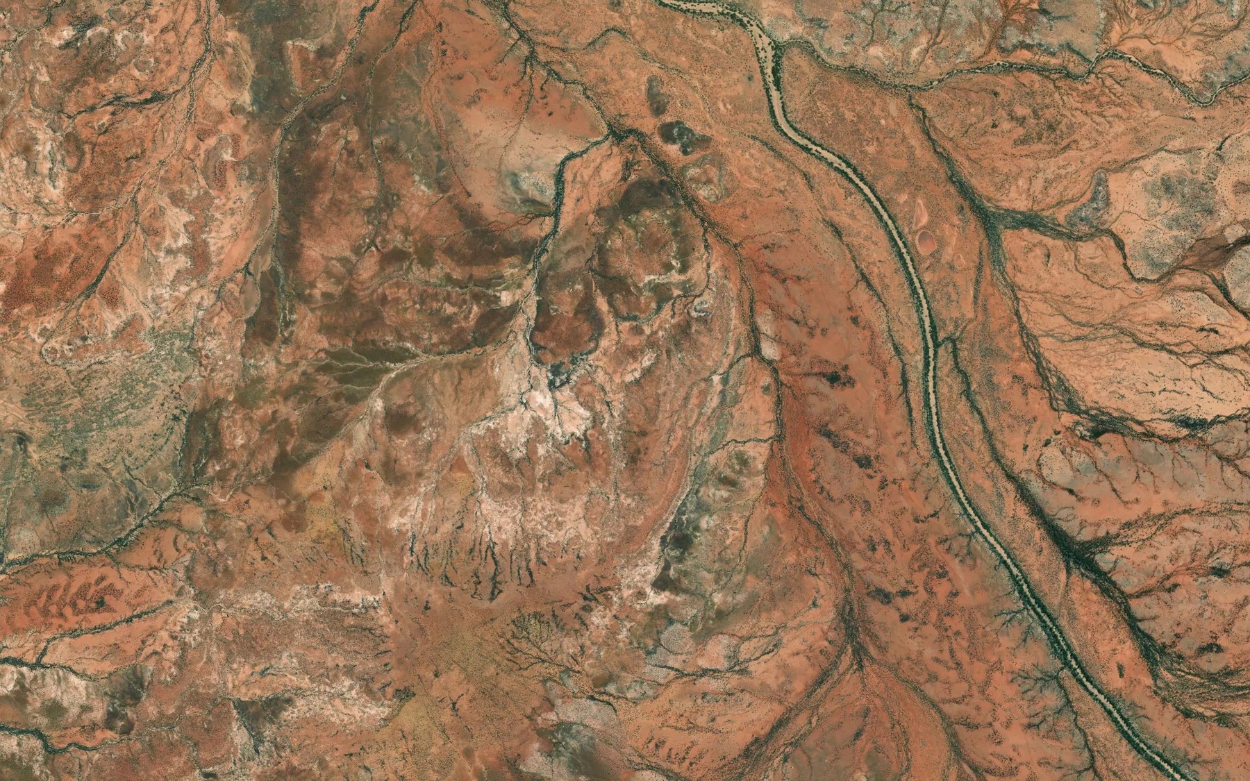 Satellite map of the One Tree Creek