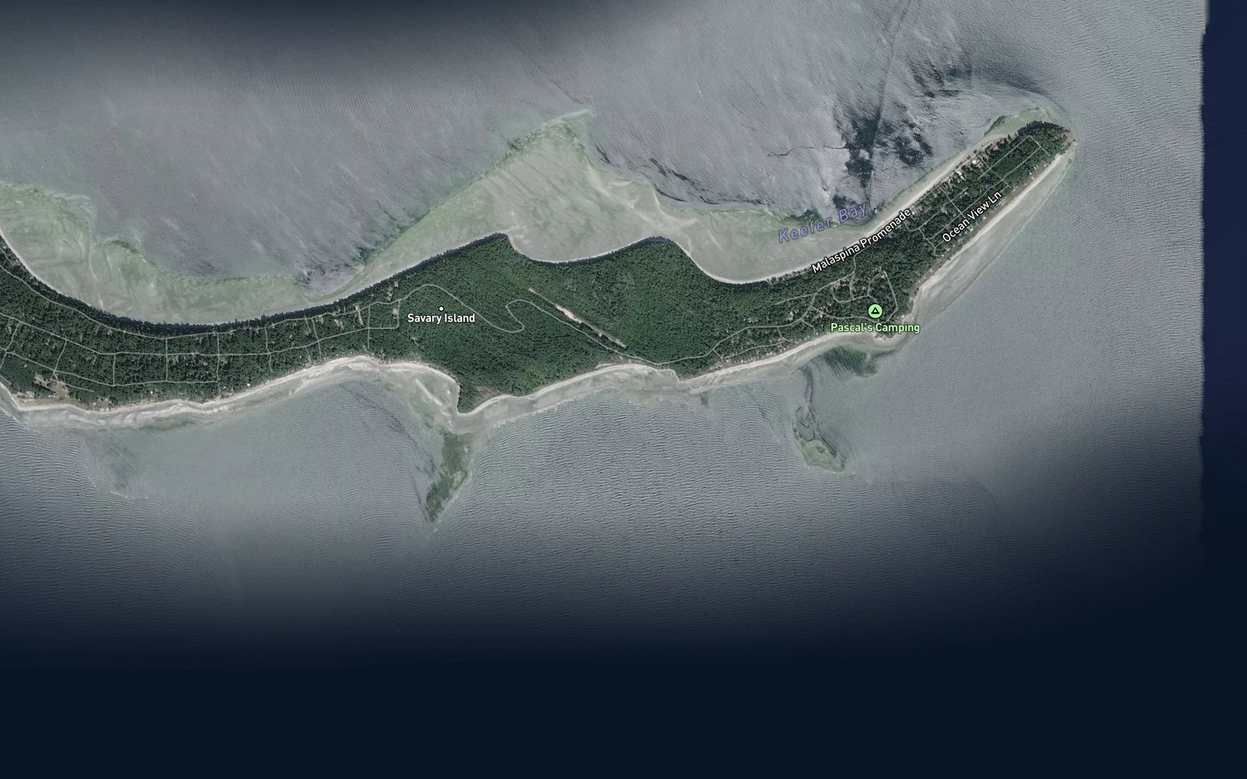 Satellite map of the Duck Bay