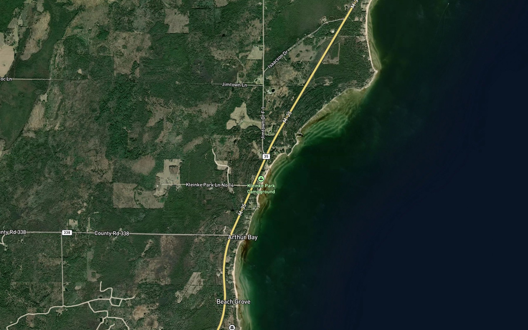 Satellite map of the Fowler Creek