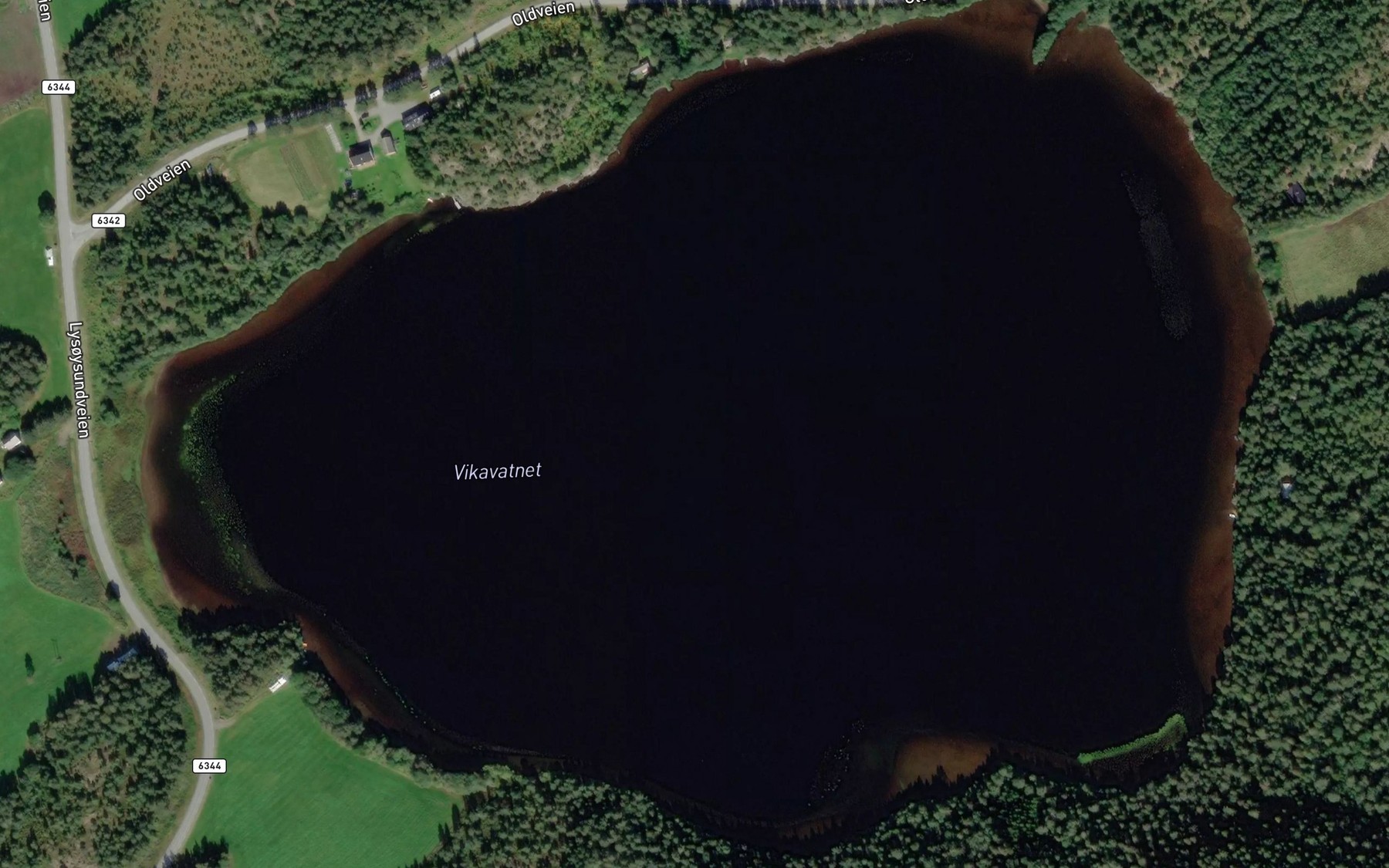 Satellite map of the Vikavatnet