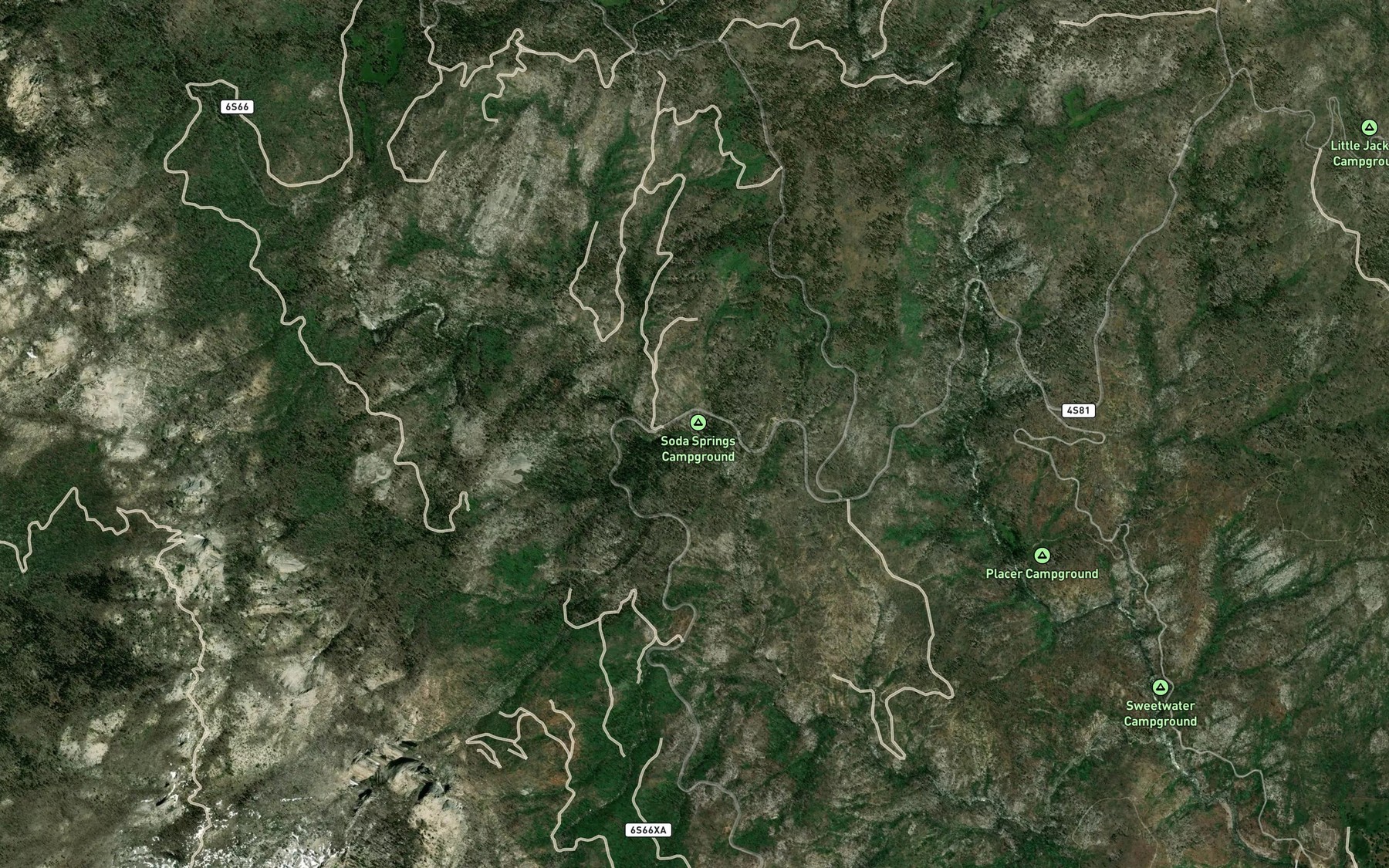 Satellite map of the Shuteye Creek