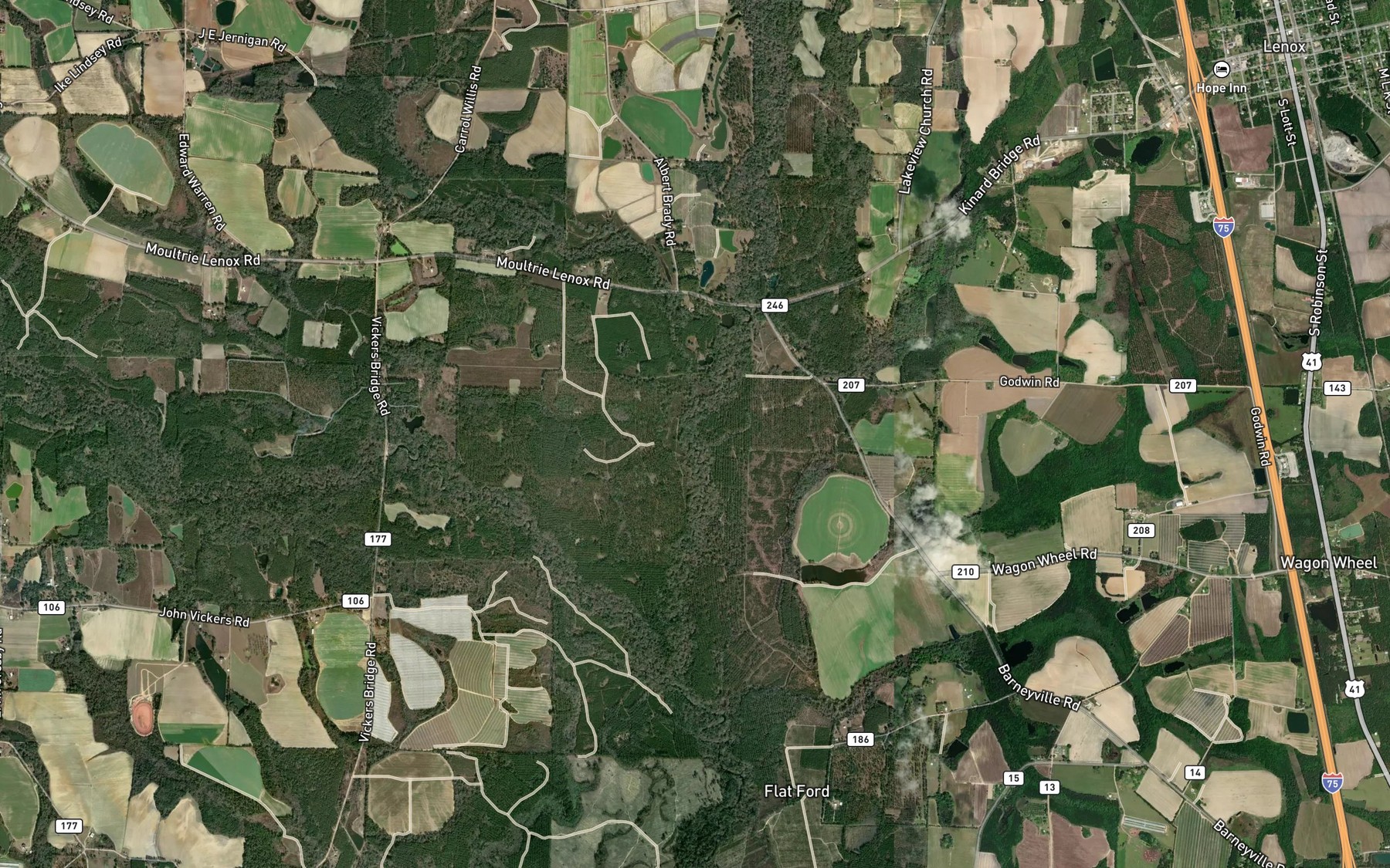 Satellite map of the Gum Creek