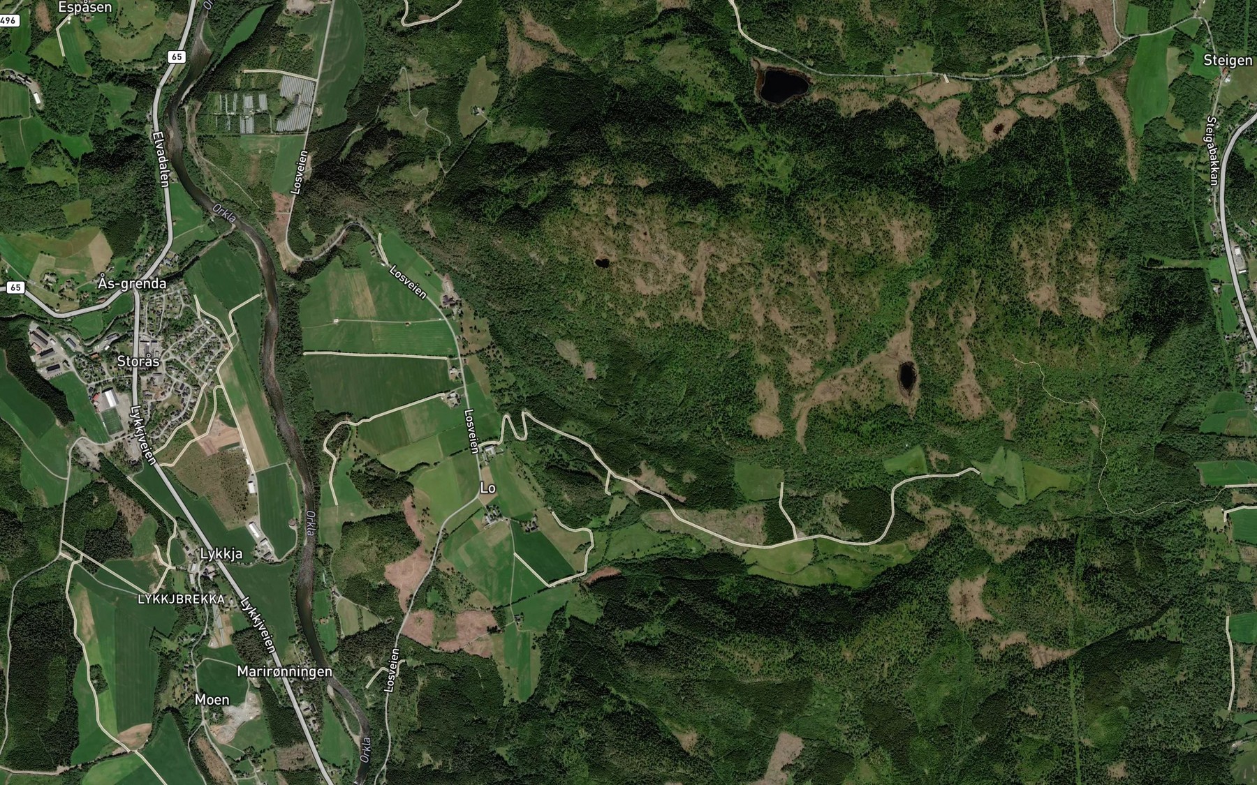 Satellite map of the Nylykkjbekken