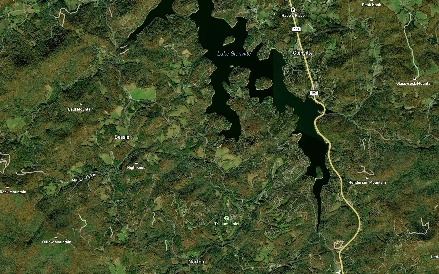 Satellite map of the Norton Creek