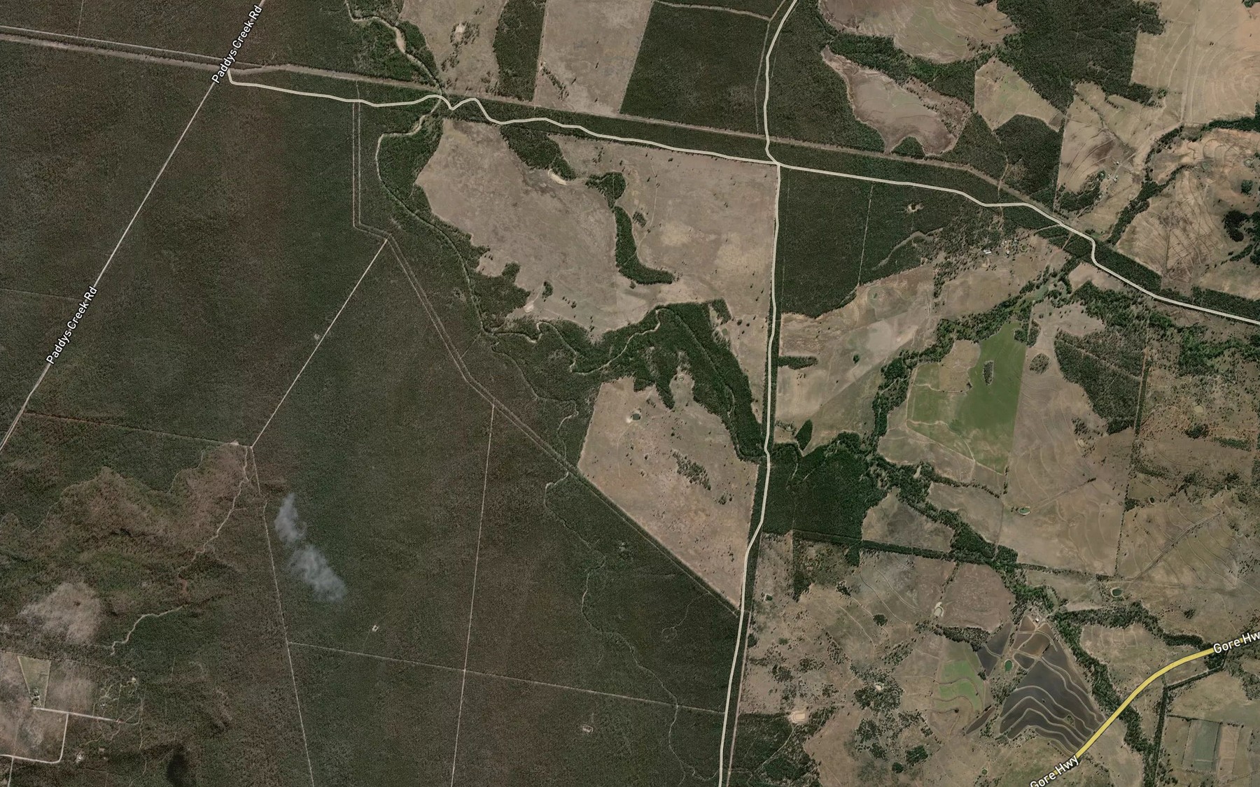 Satellite map of the Bora Creek