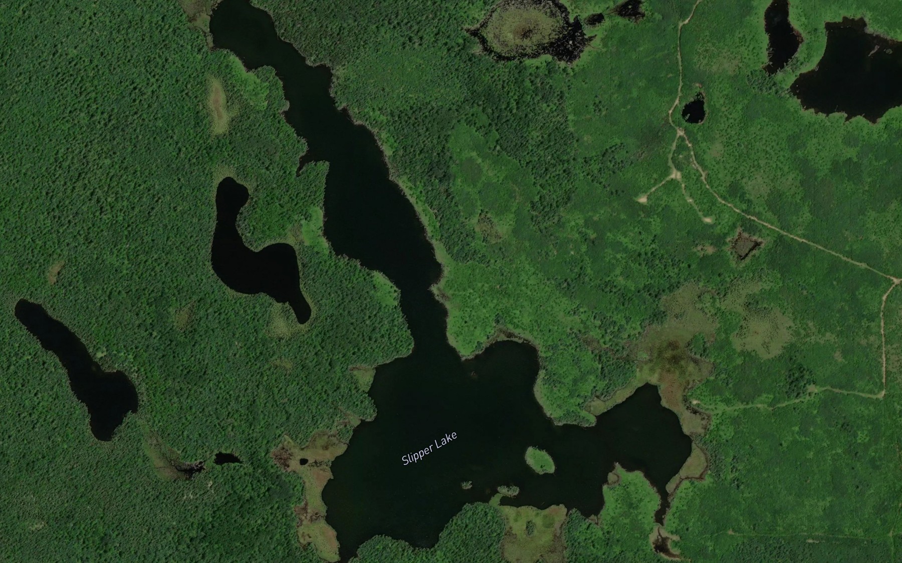 Satellite map of the Slipper Lake