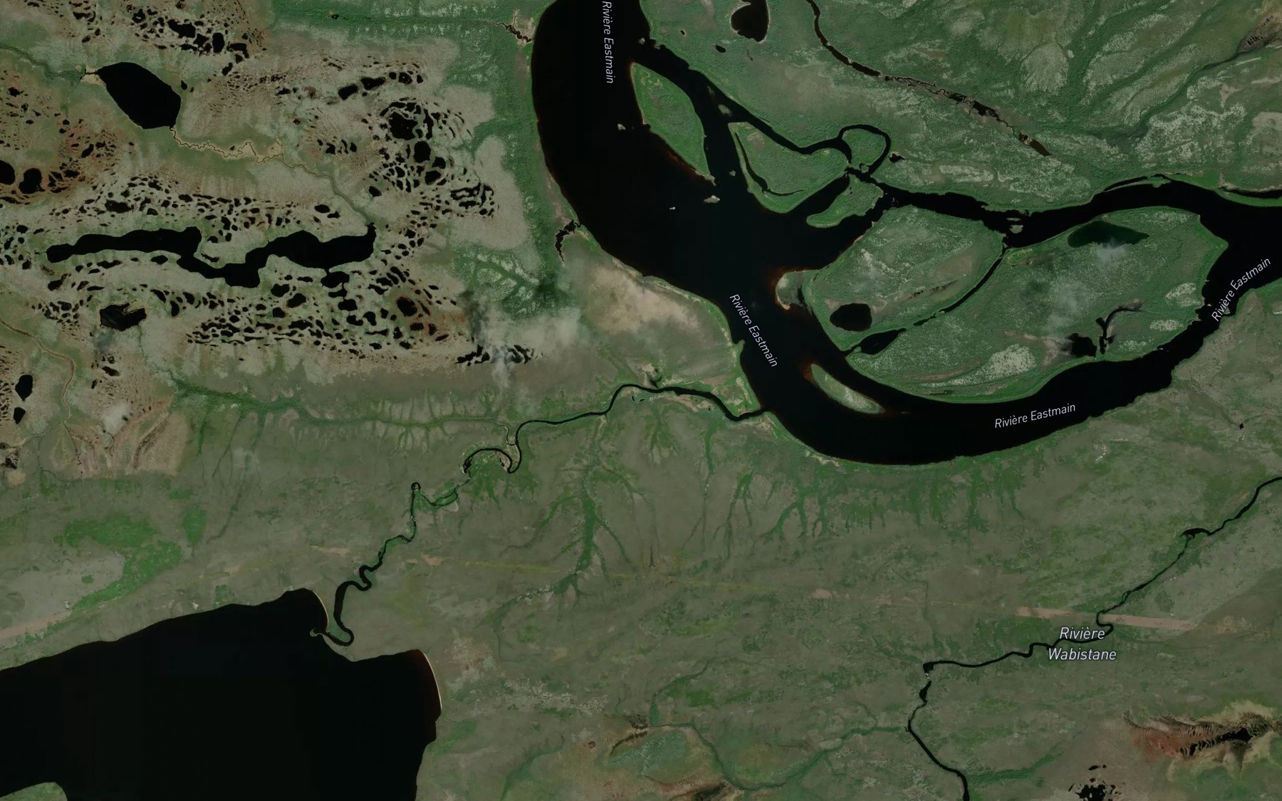 Satellite map of the Riviere Causabiscau