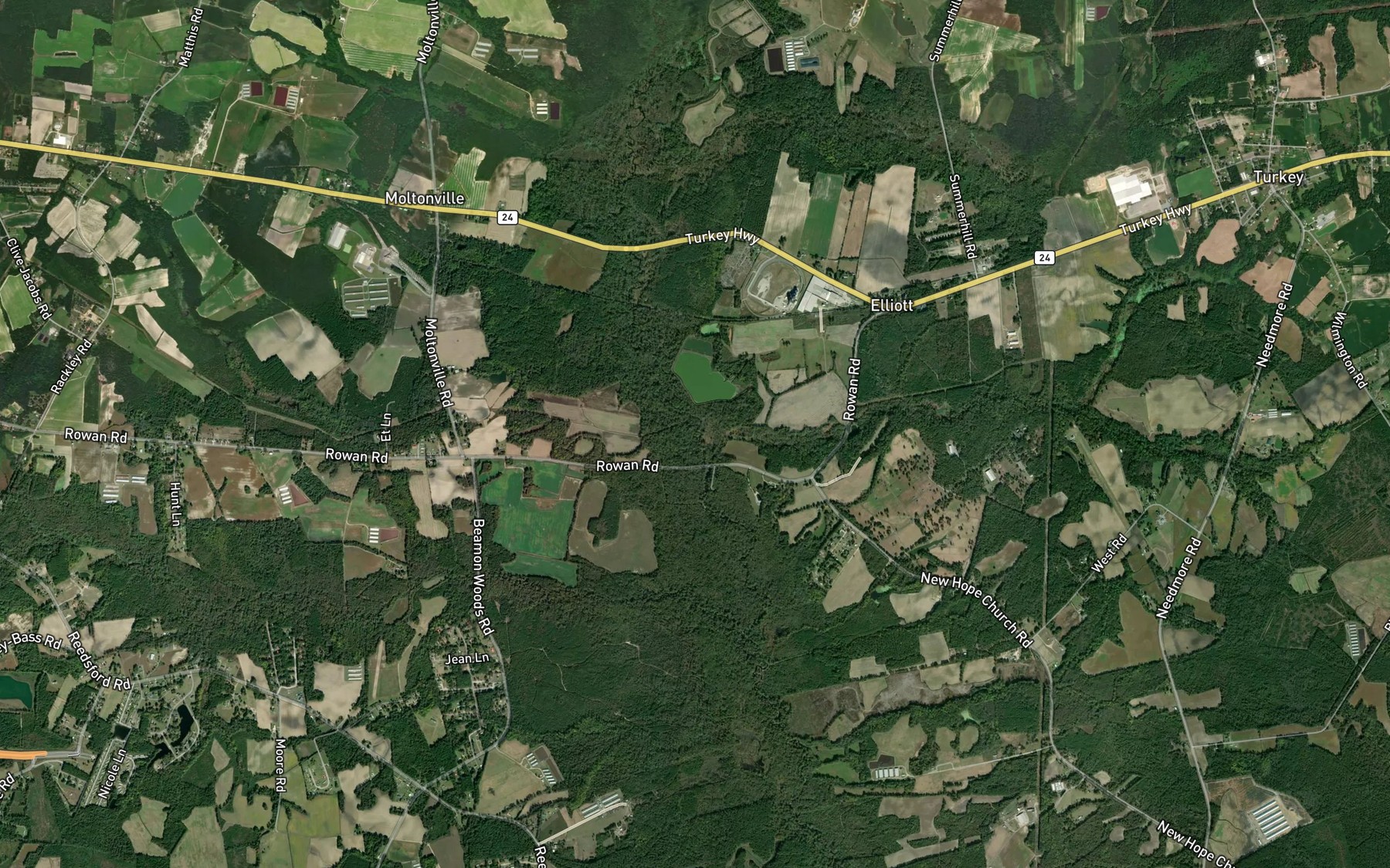 Satellite map of the Mill Run