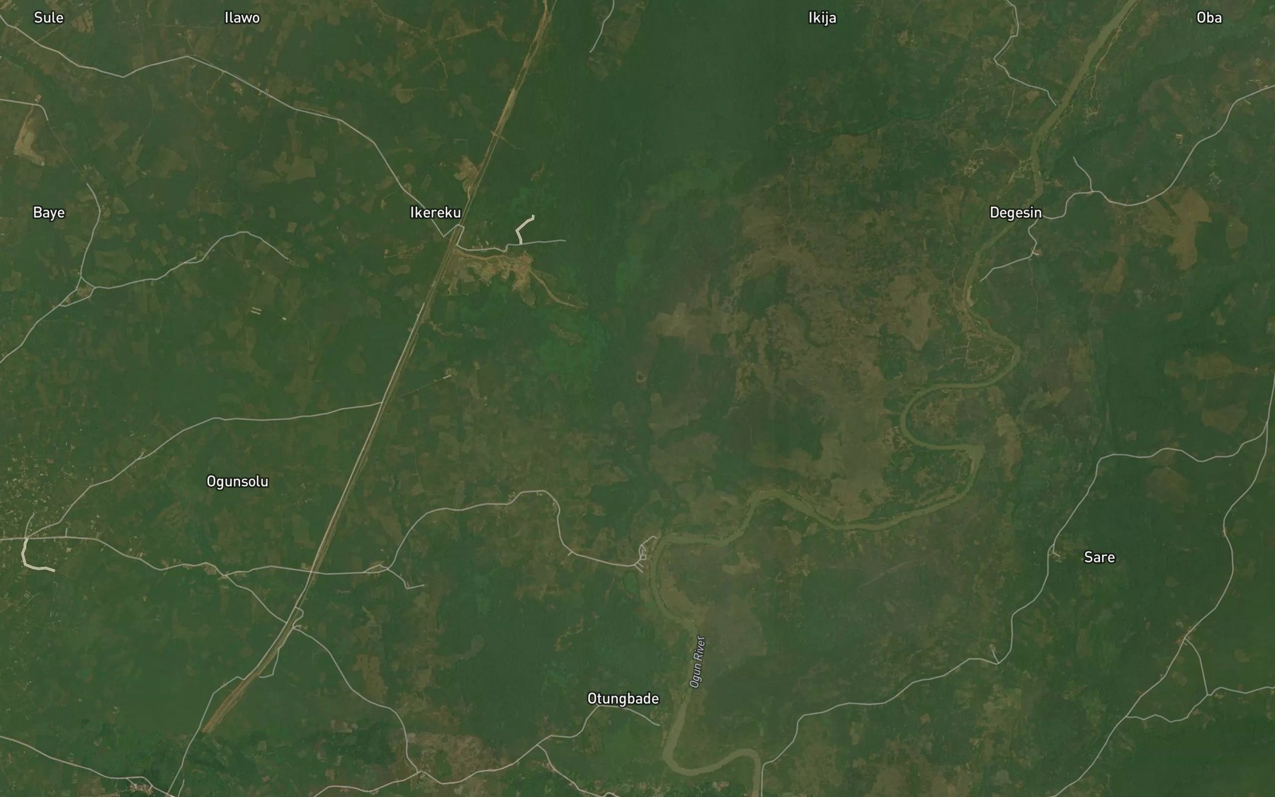 Satellite map of the River Onigbongbo