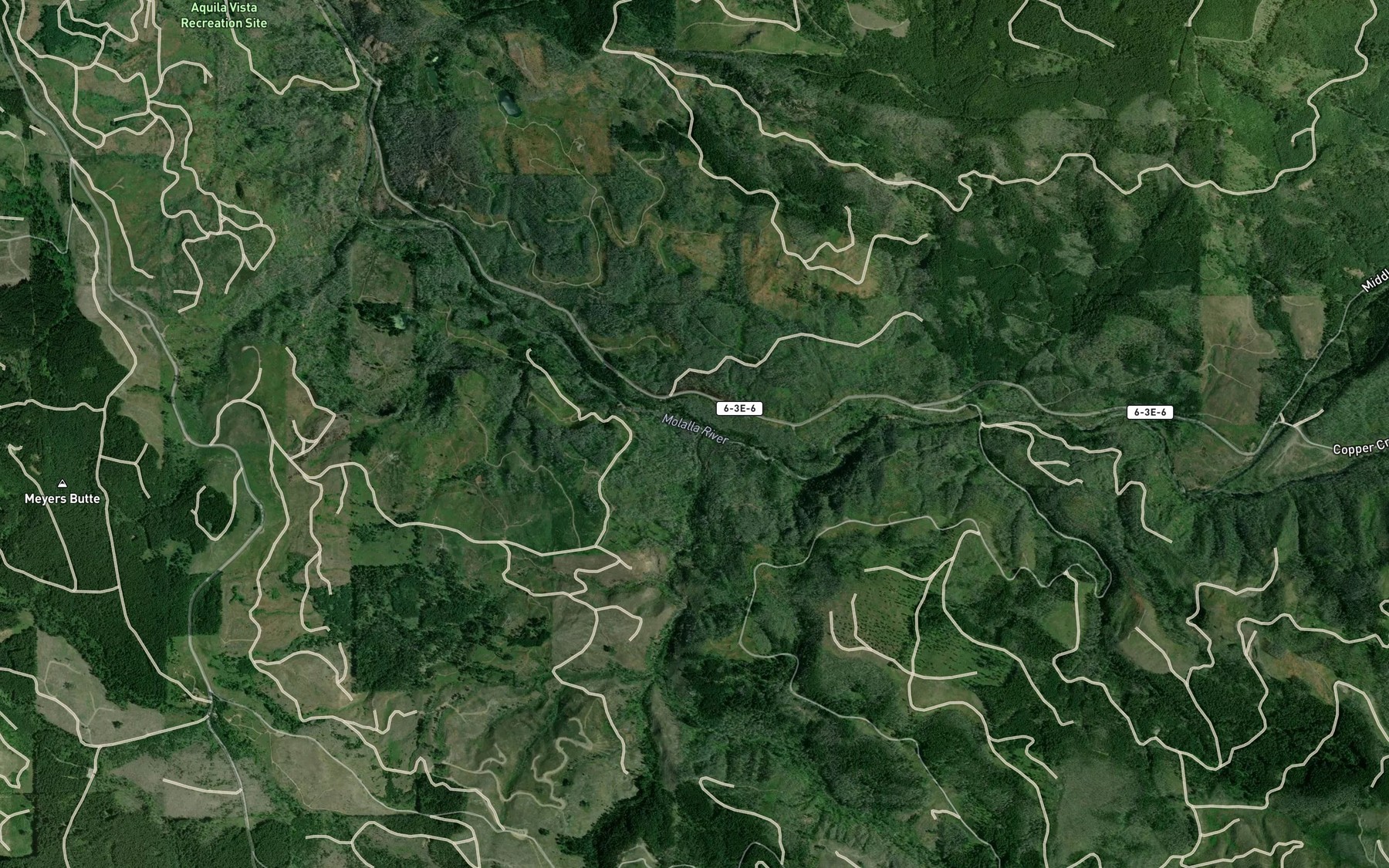 Satellite map of the Gawley Creek