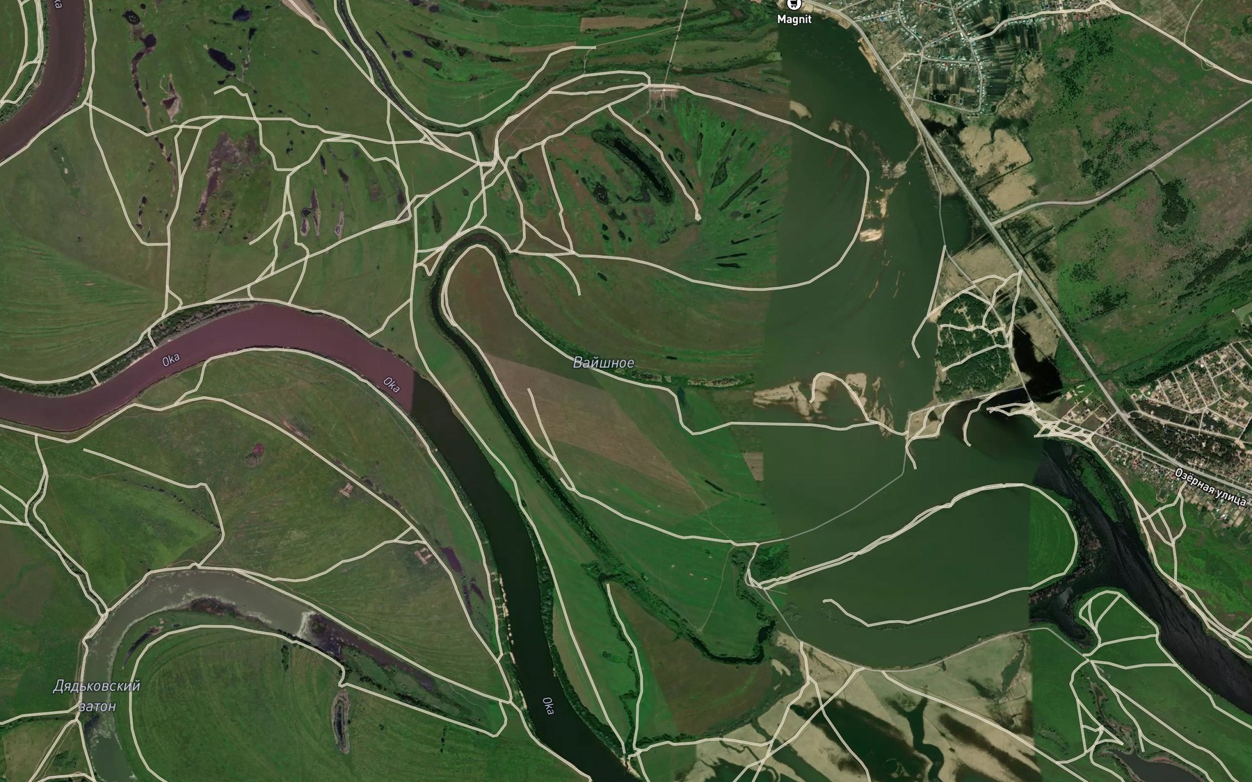 Satellite map of the Ozero Vayshnoye