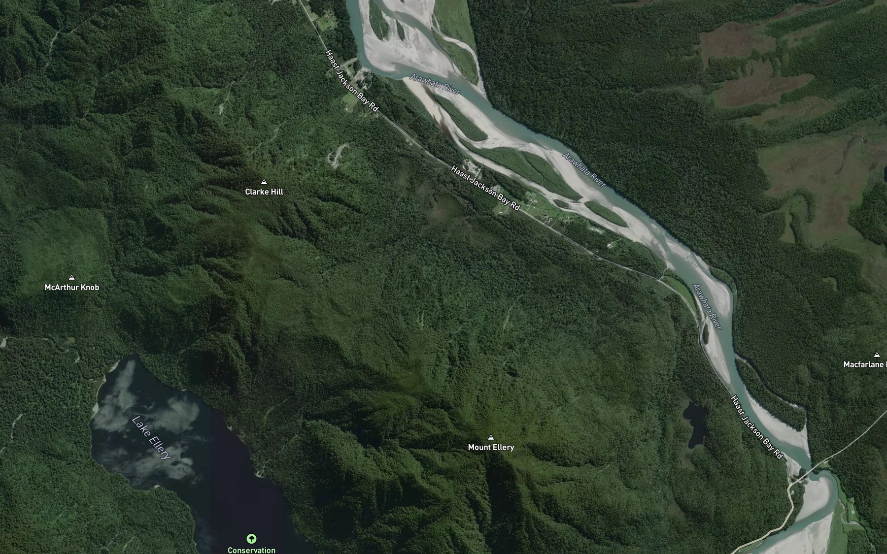 Satellite map of the Chatter Rill