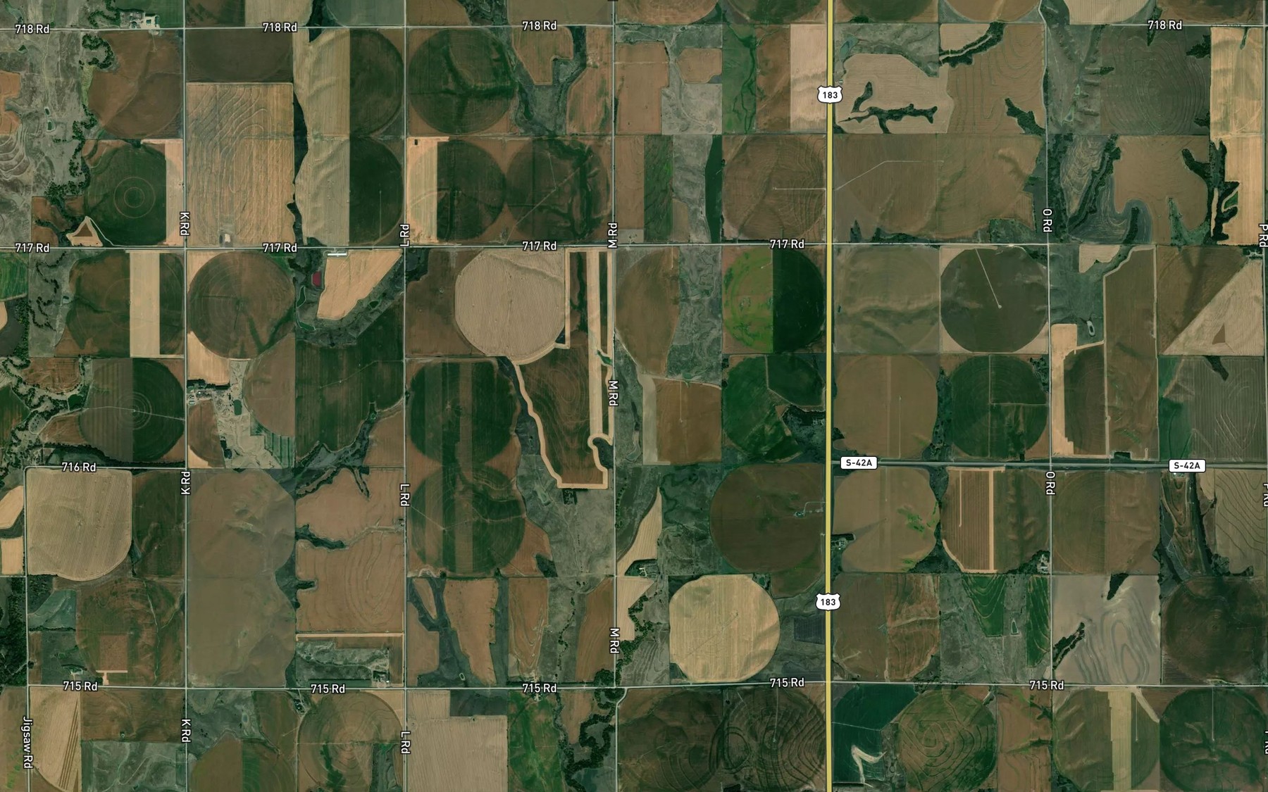 Satellite map of the Richards Reservoir