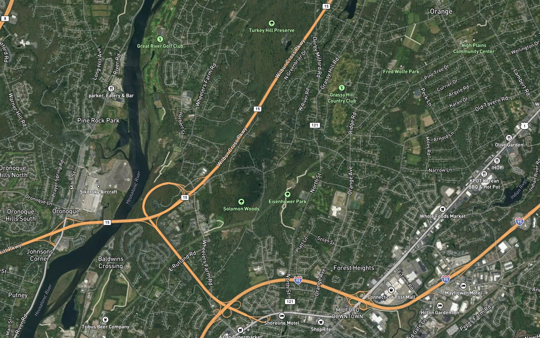 Satellite map of the Bristols Ice Pond (historical)