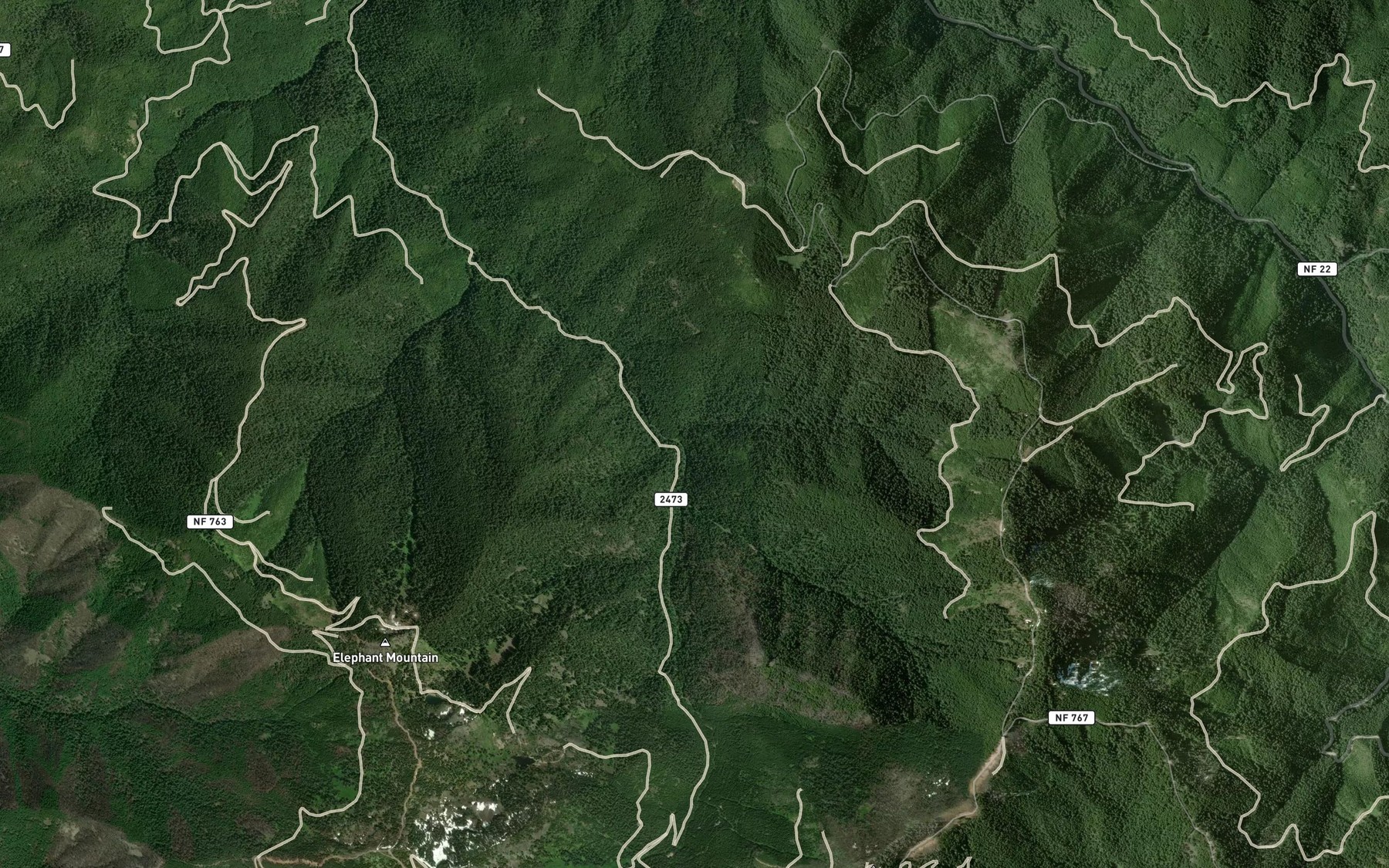 Satellite map of the Jumbo Creek