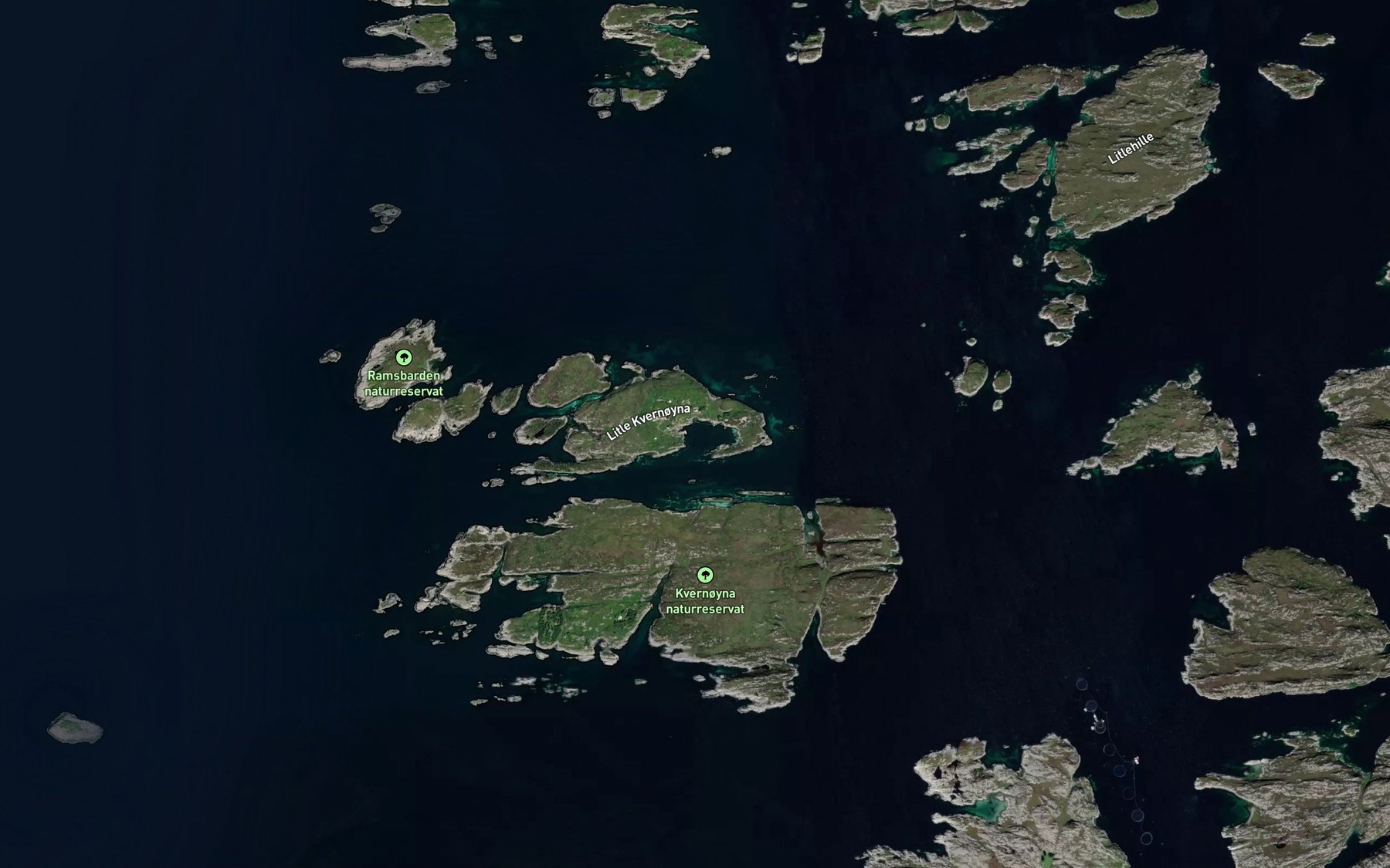Satellite map of the Kvernoy-vika