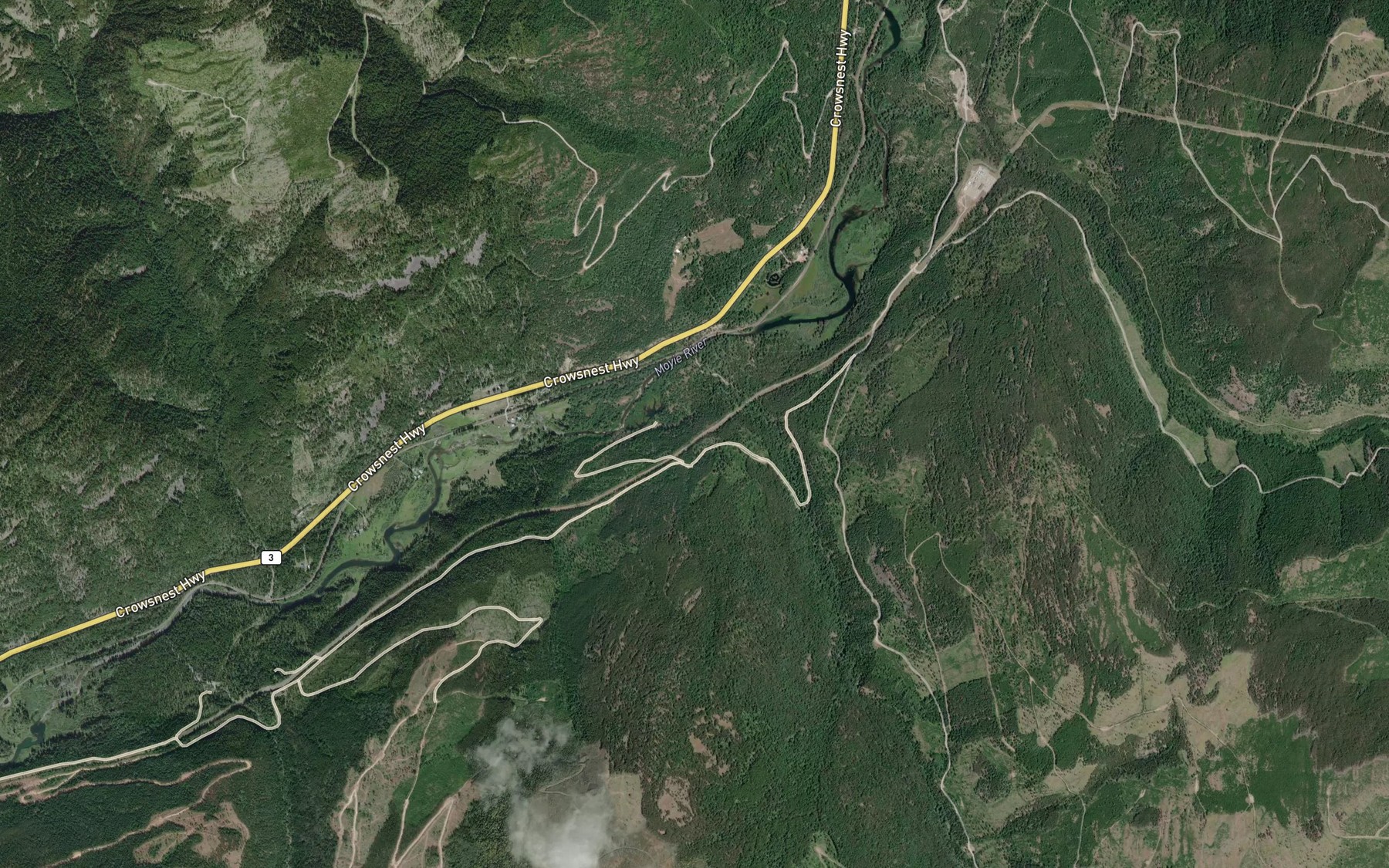 Satellite map of the Sundown Creek