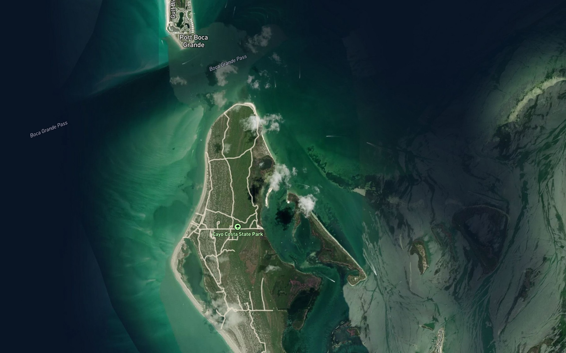 Satellite map of the Pelican Pass