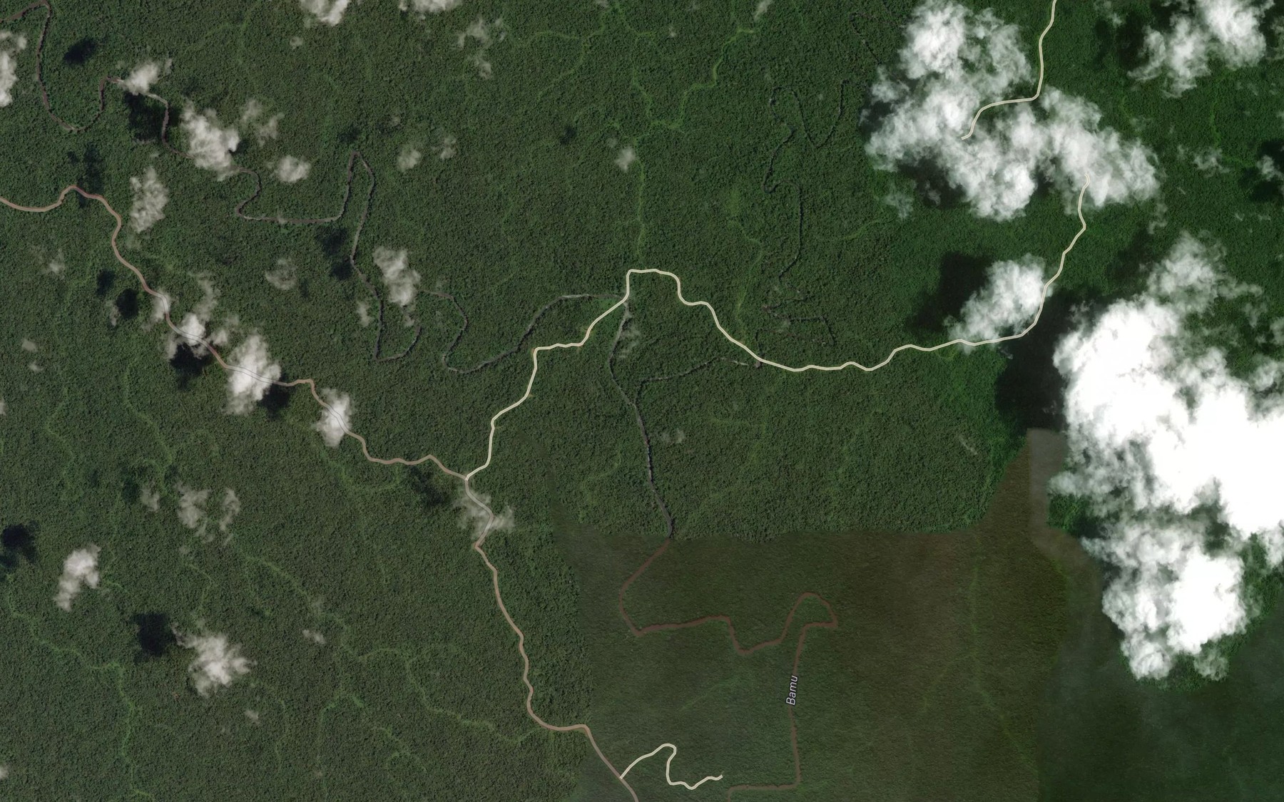 Satellite map of the Aworra River