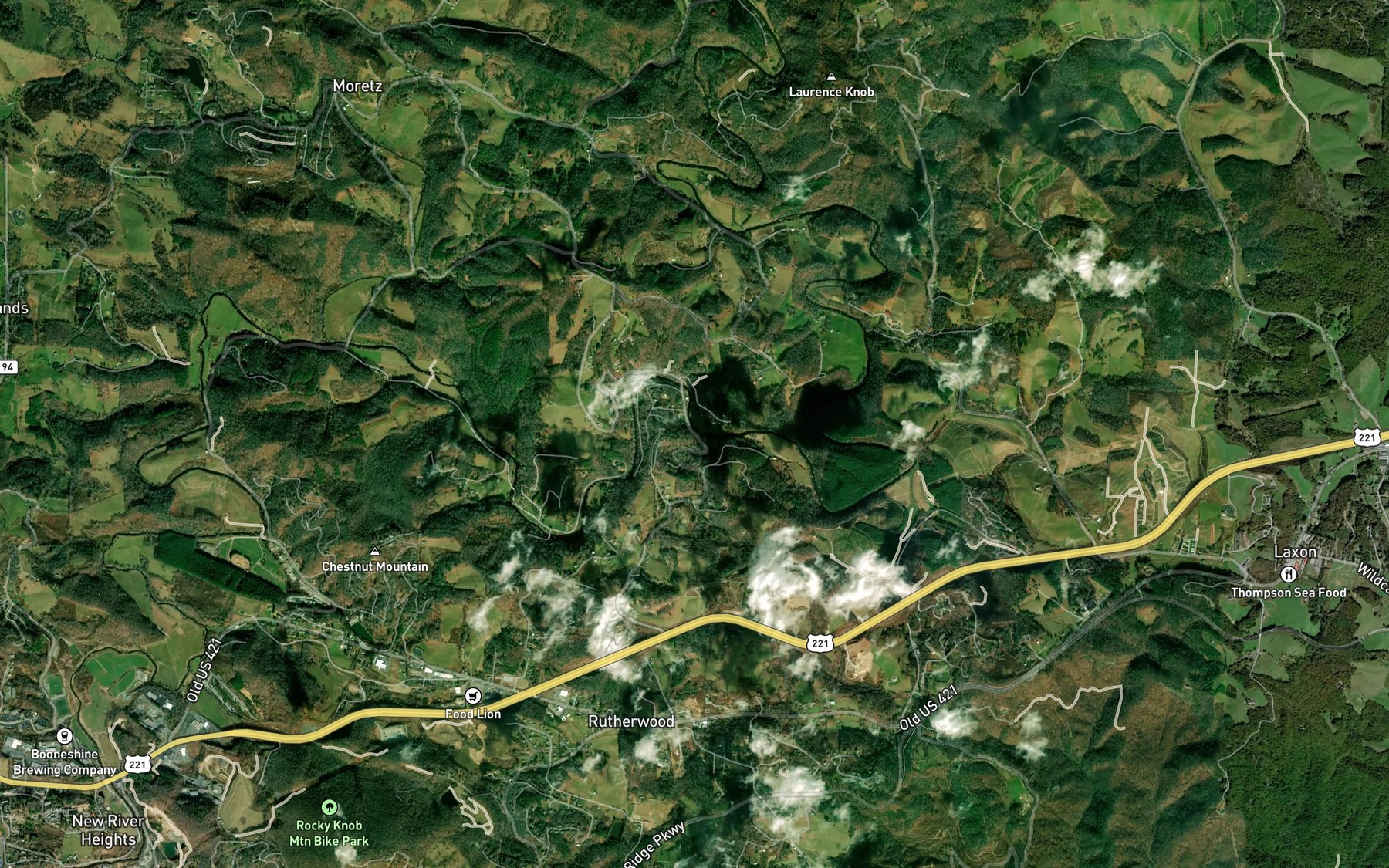 Satellite map of the Pine Run