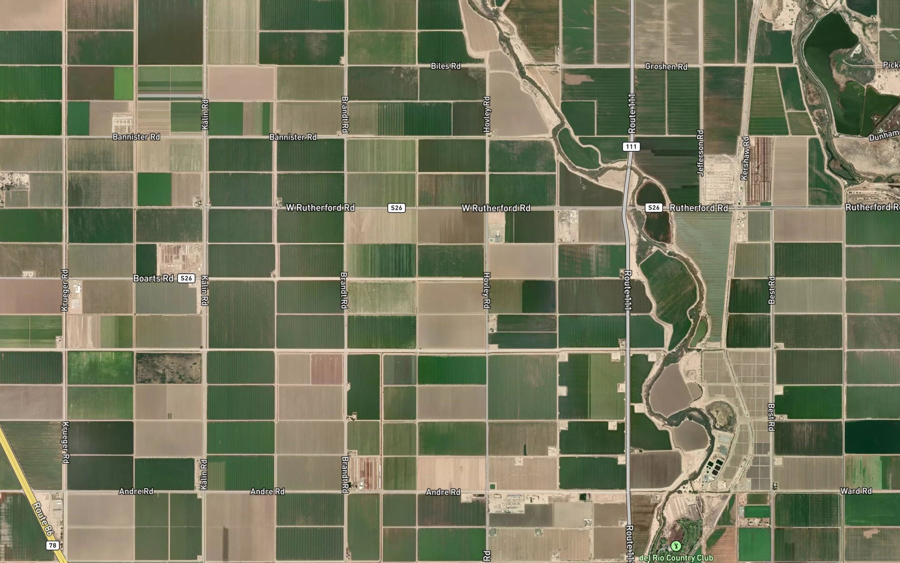 Satellite map of the Cole Drain