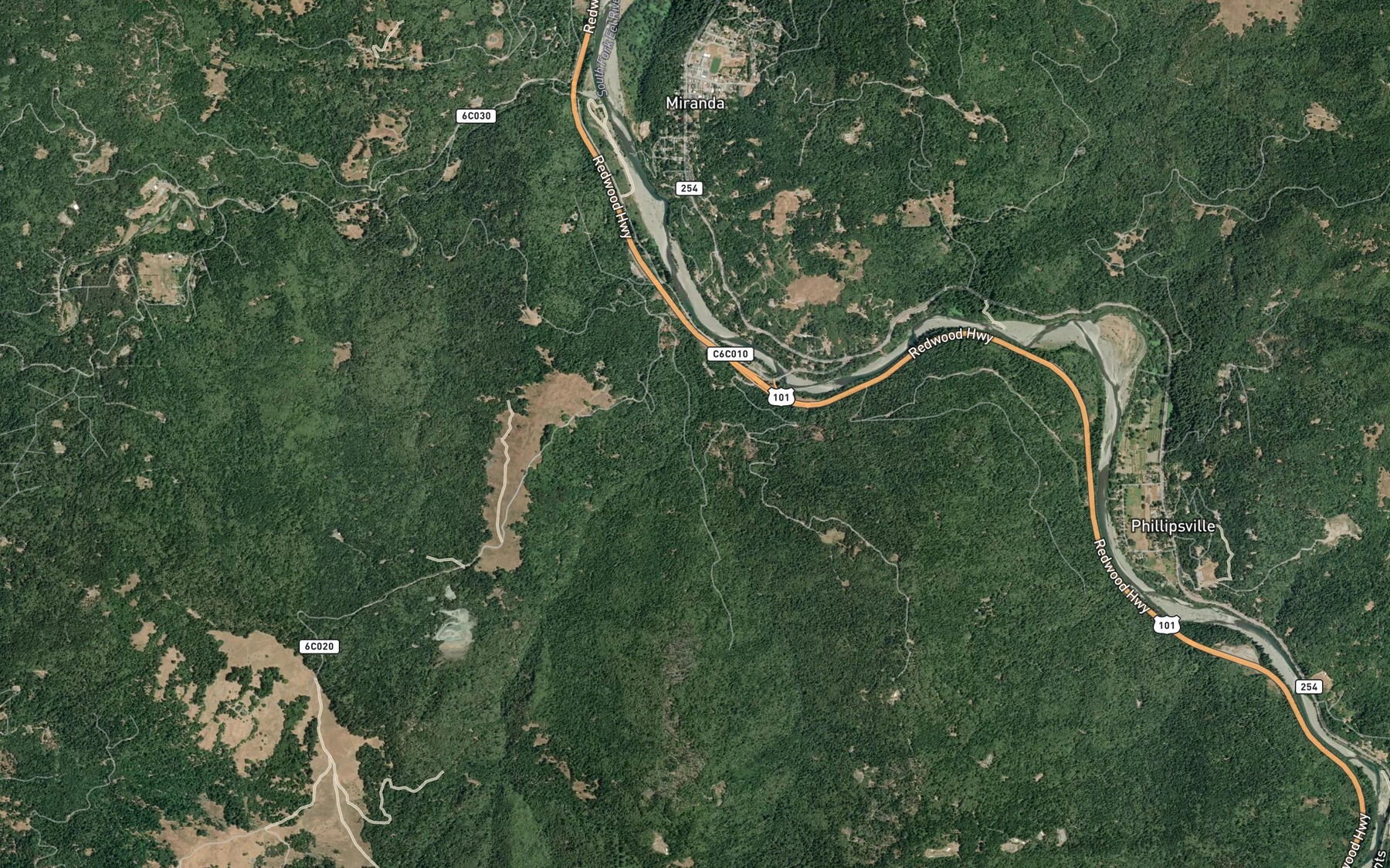 Satellite map of the Coon Creek
