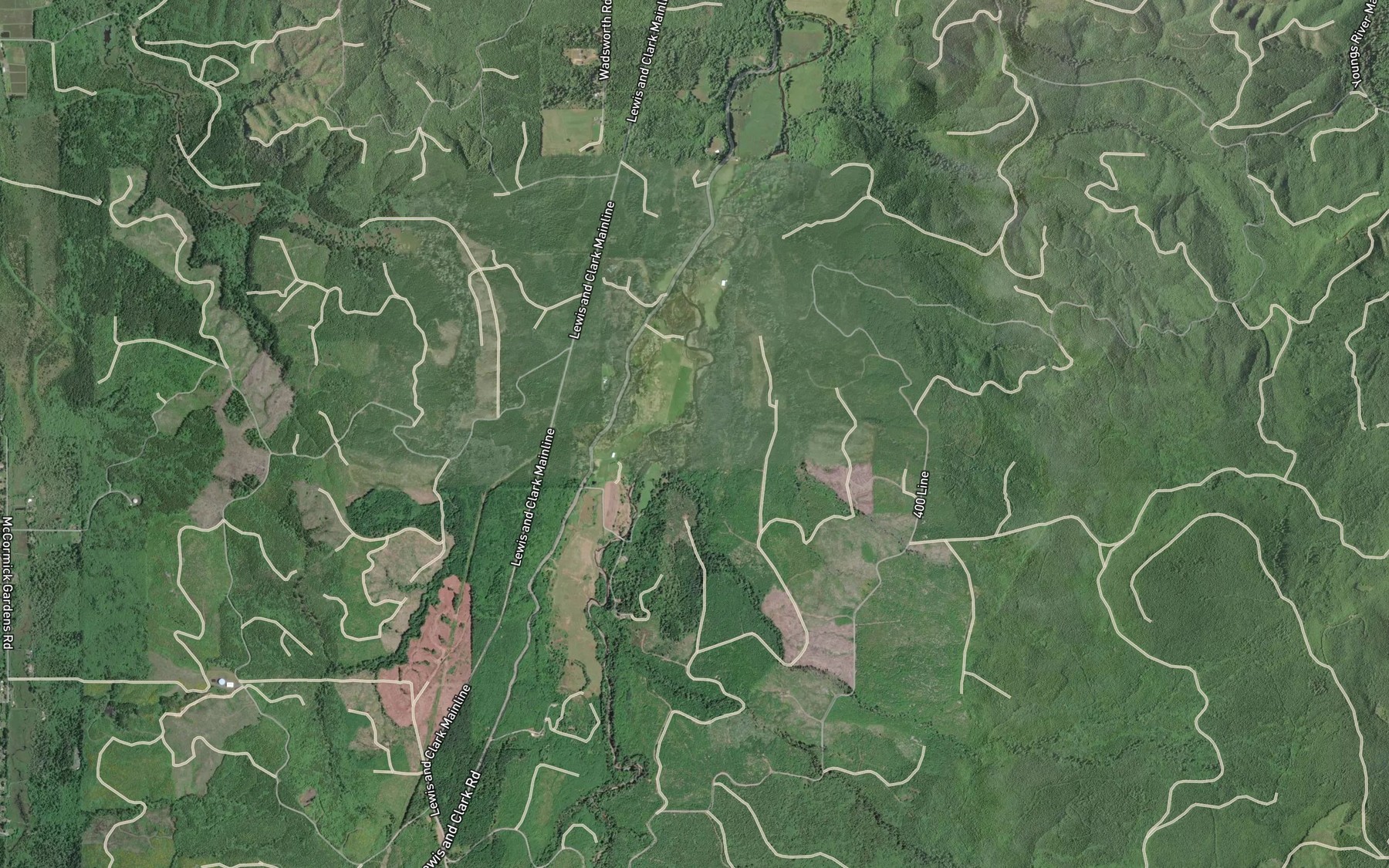 Satellite map of the Loowit Creek