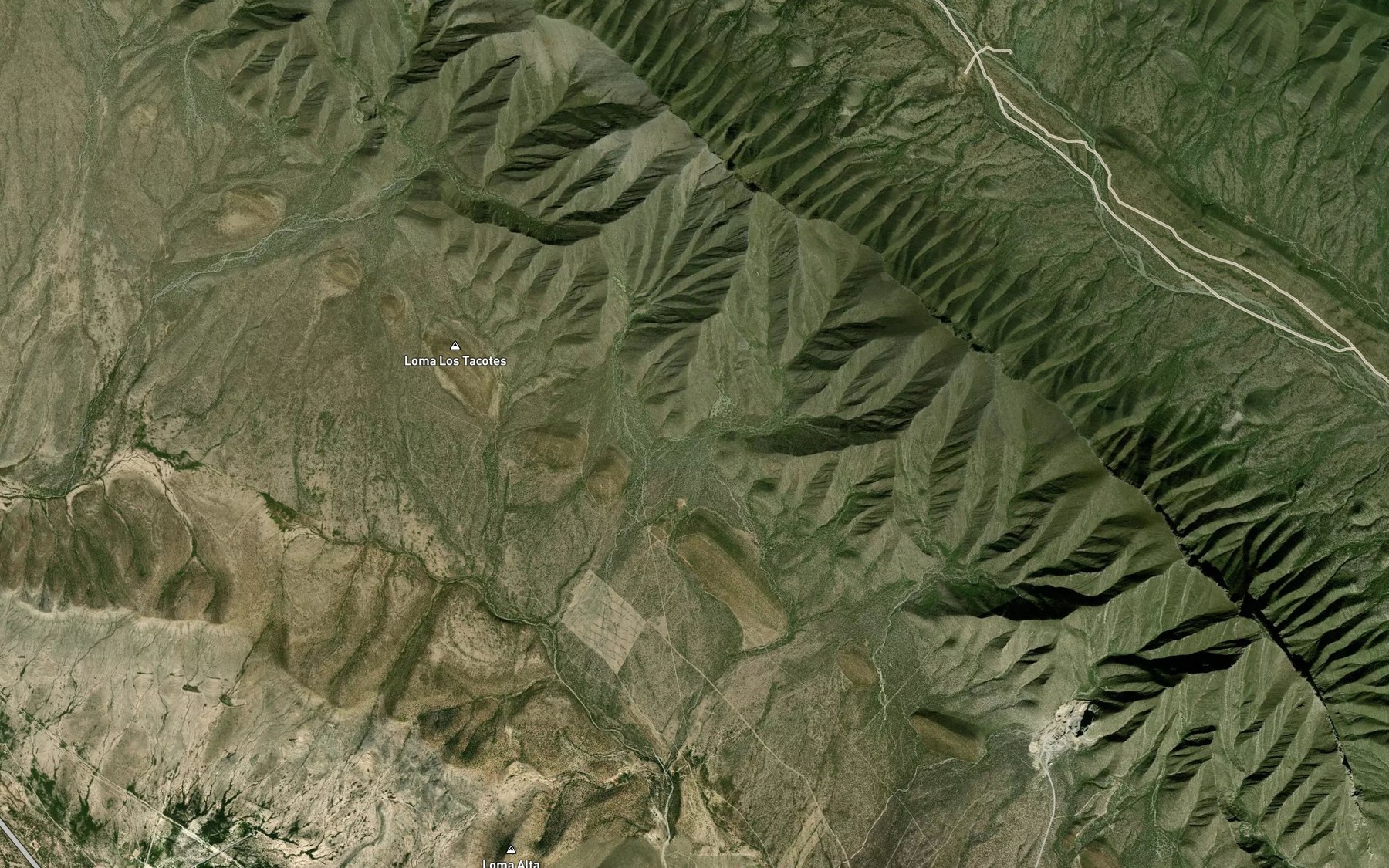 Satellite map of the Canada Las Piedras