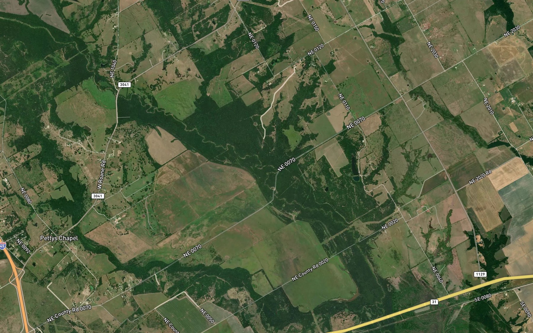 Satellite map of the Bryant Branch