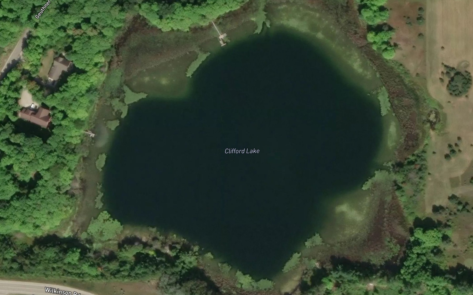 Satellite map of the Clifford Lake