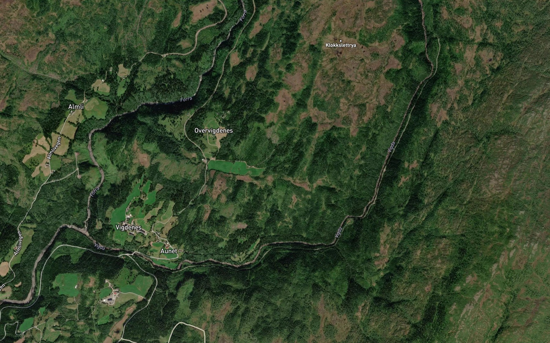Satellite map of the Hestholbekken