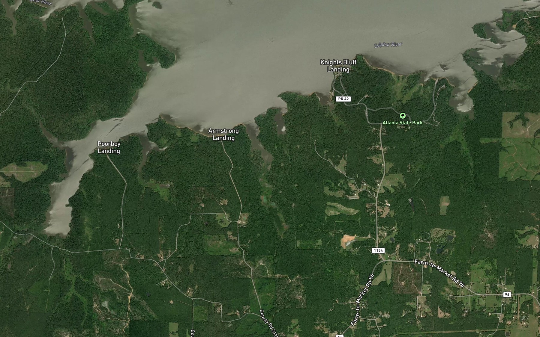 Satellite map of the Armstrong Creek