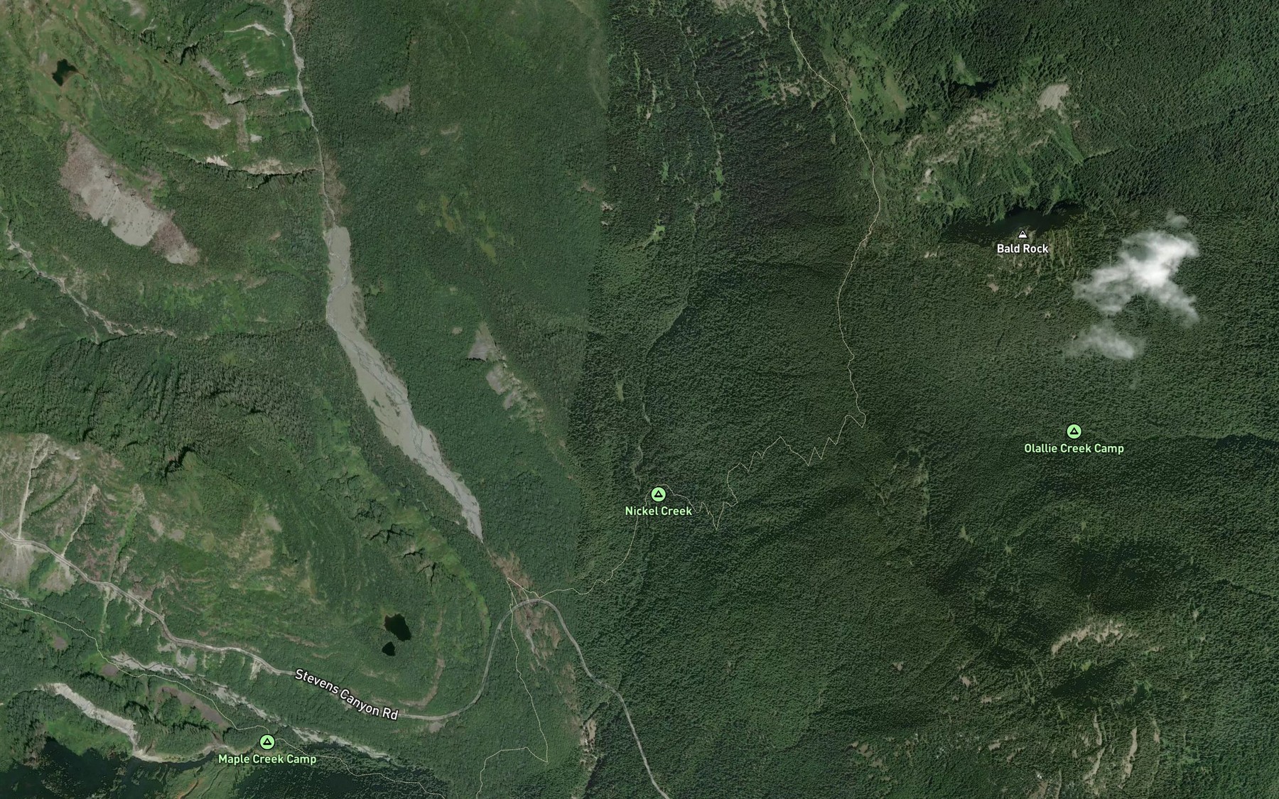 Satellite map of the Twin Falls Creek