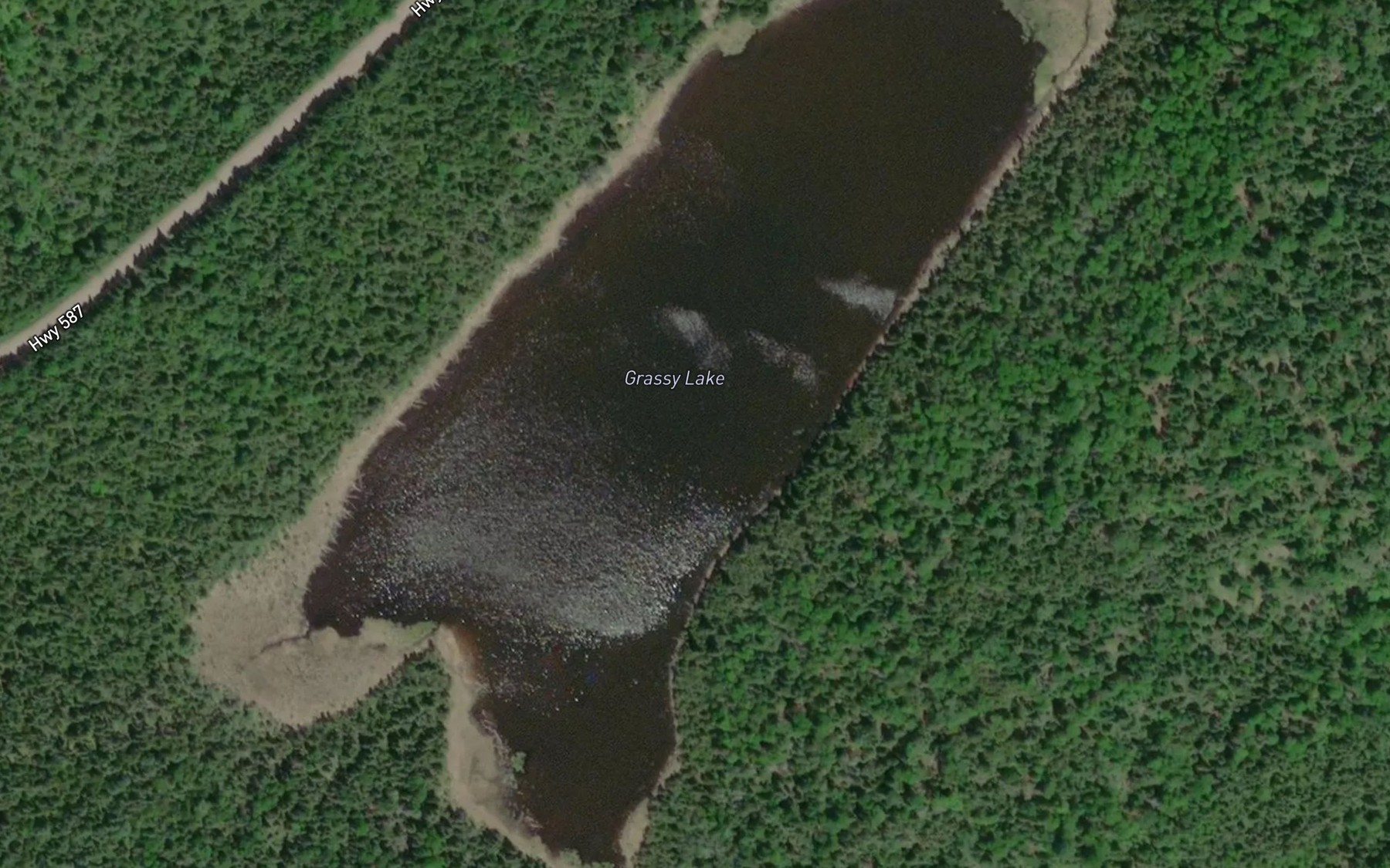 Satellite map of the Grassy Lake