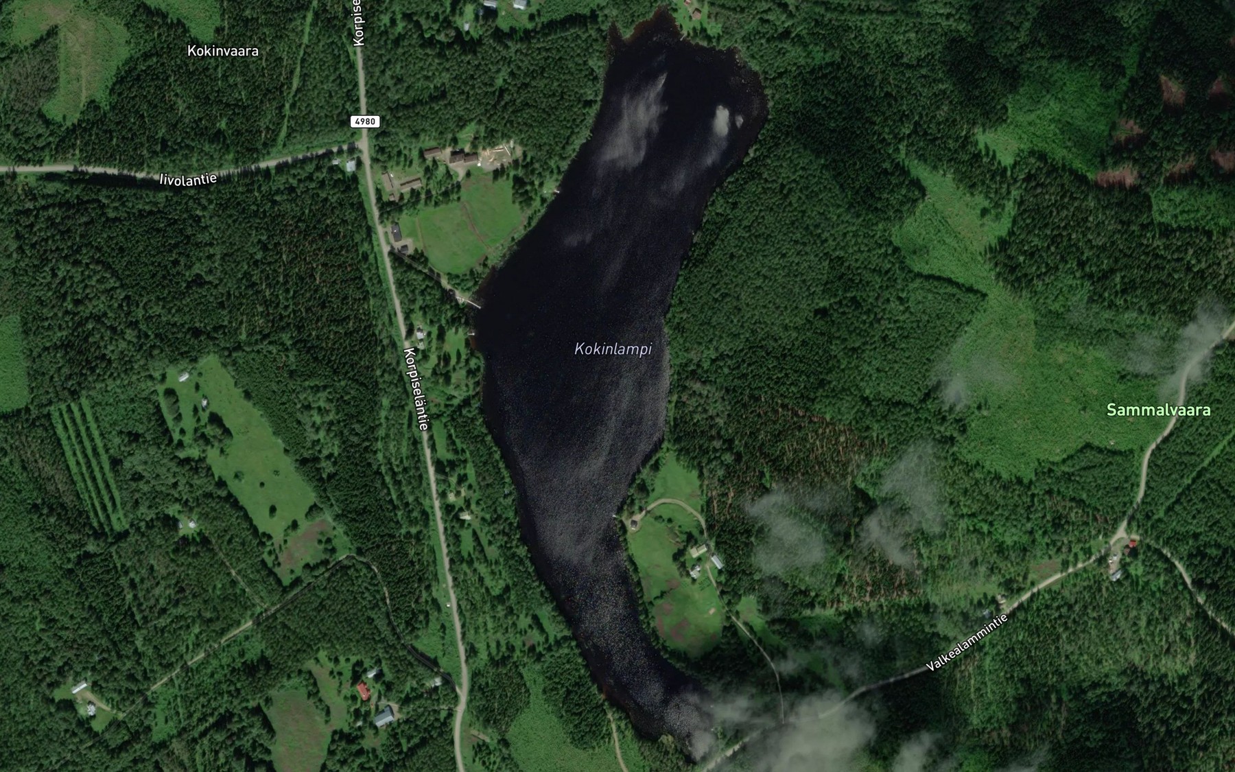 Satellite map of the Kokinlampi