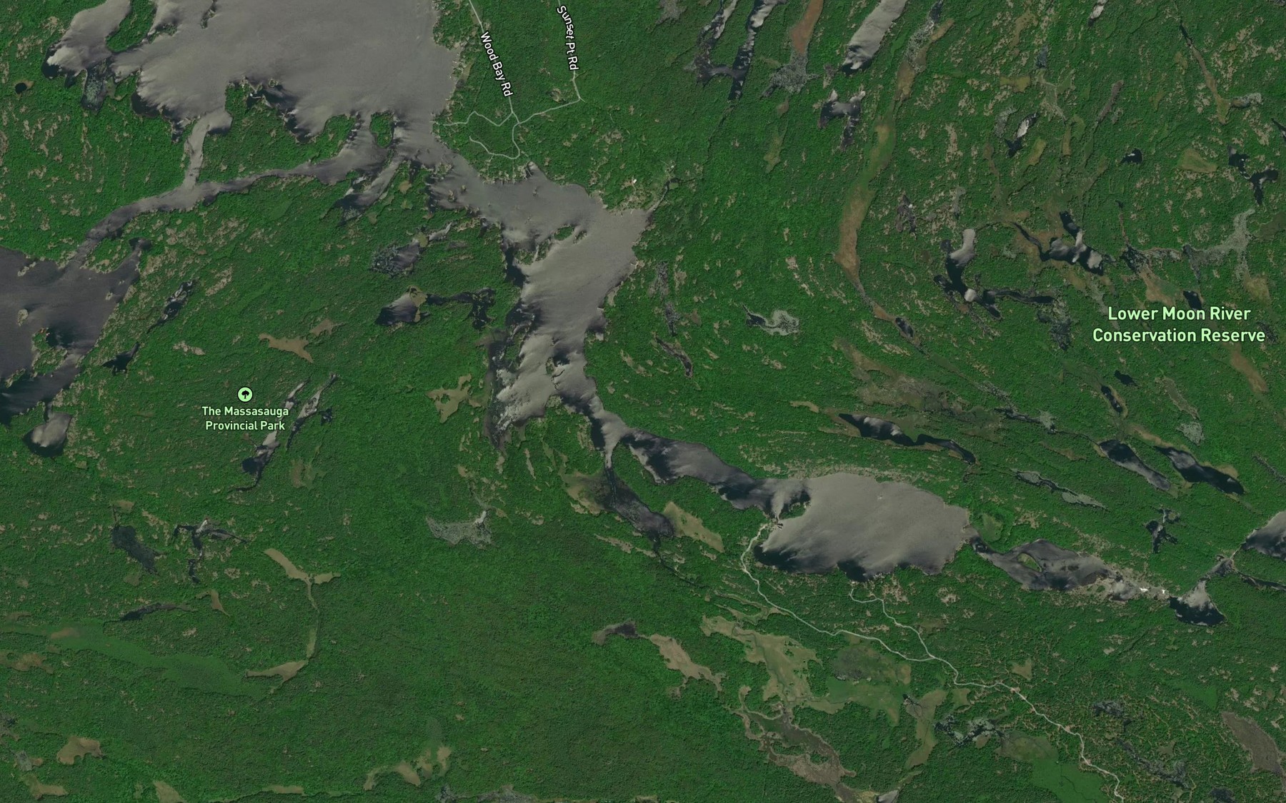 Satellite map of the Moon River Bay