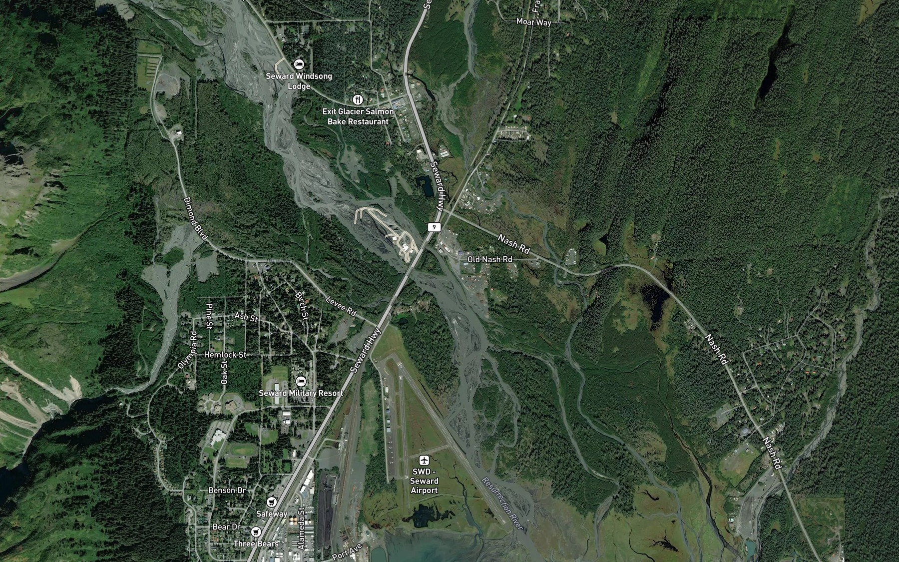 Satellite map of the Japanese Creek
