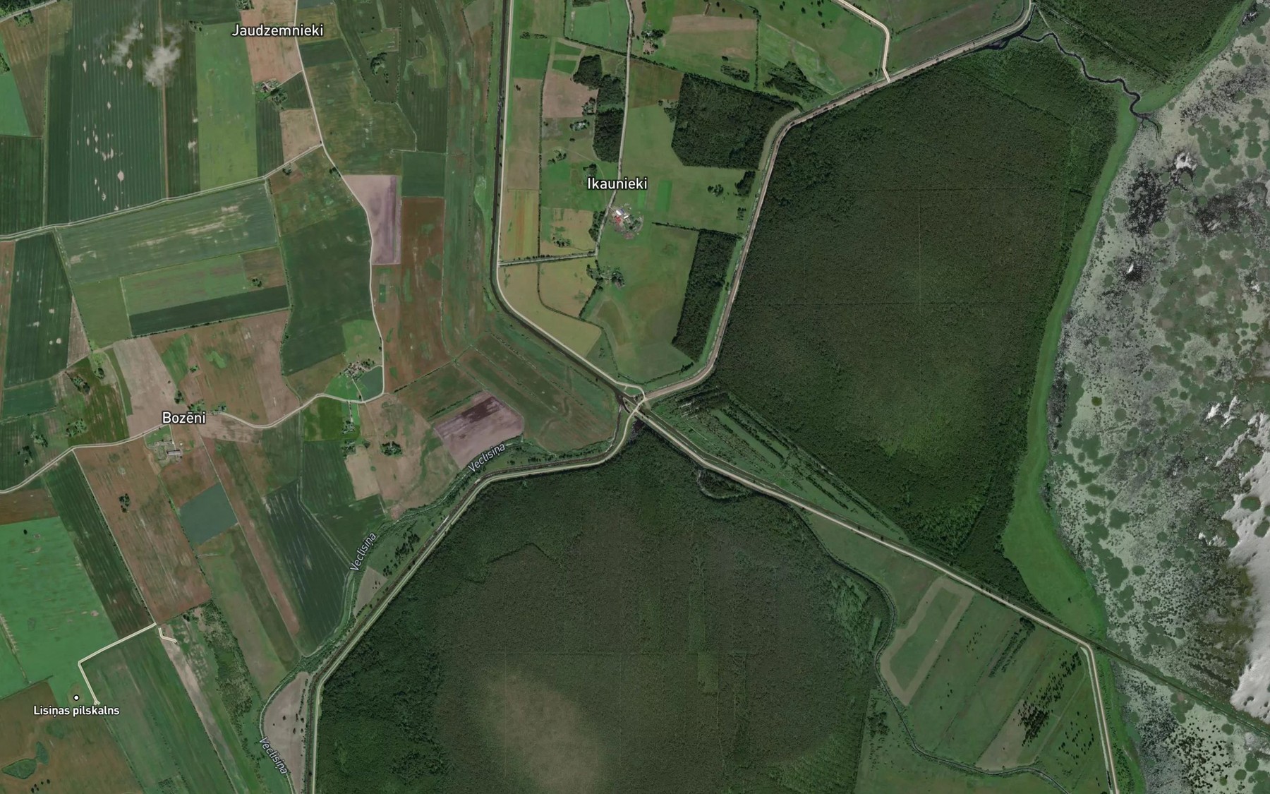 Satellite map of the Zvidzienas Kanals