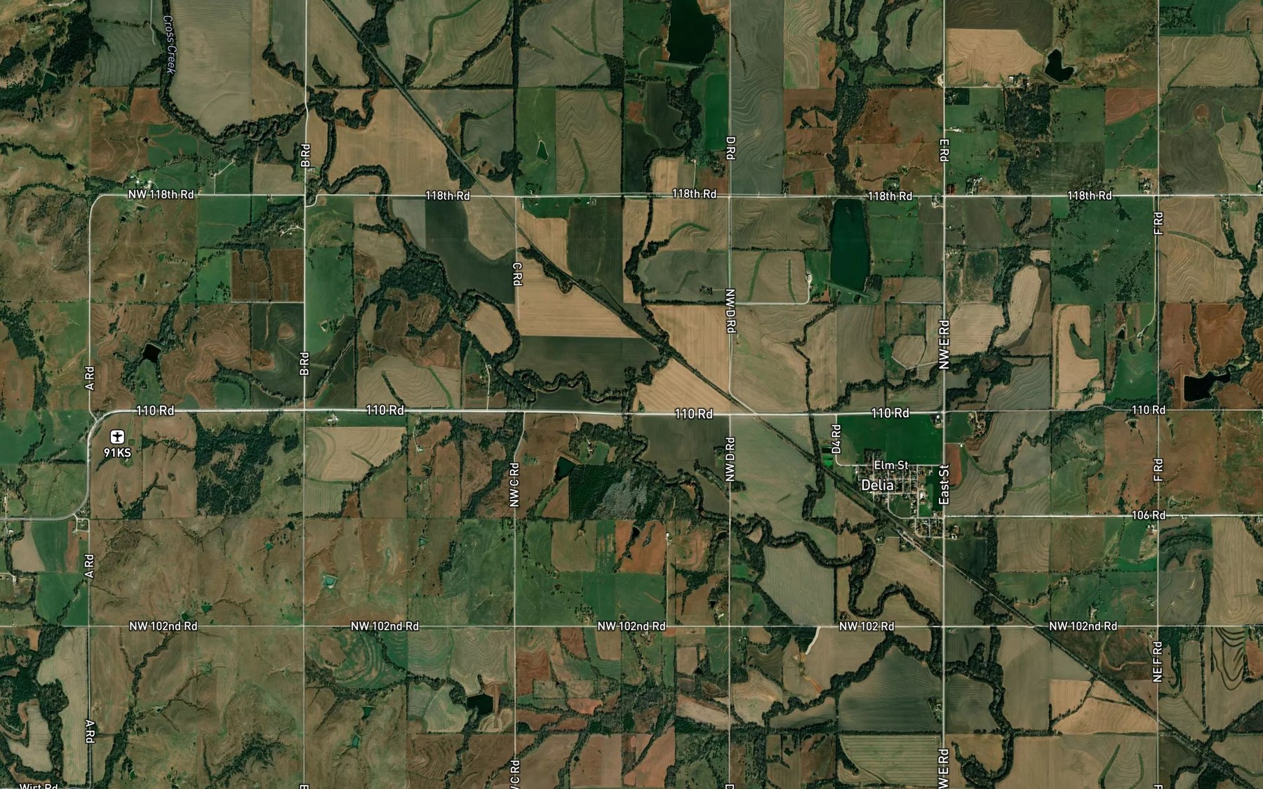 Satellite map of the Sullivan Creek