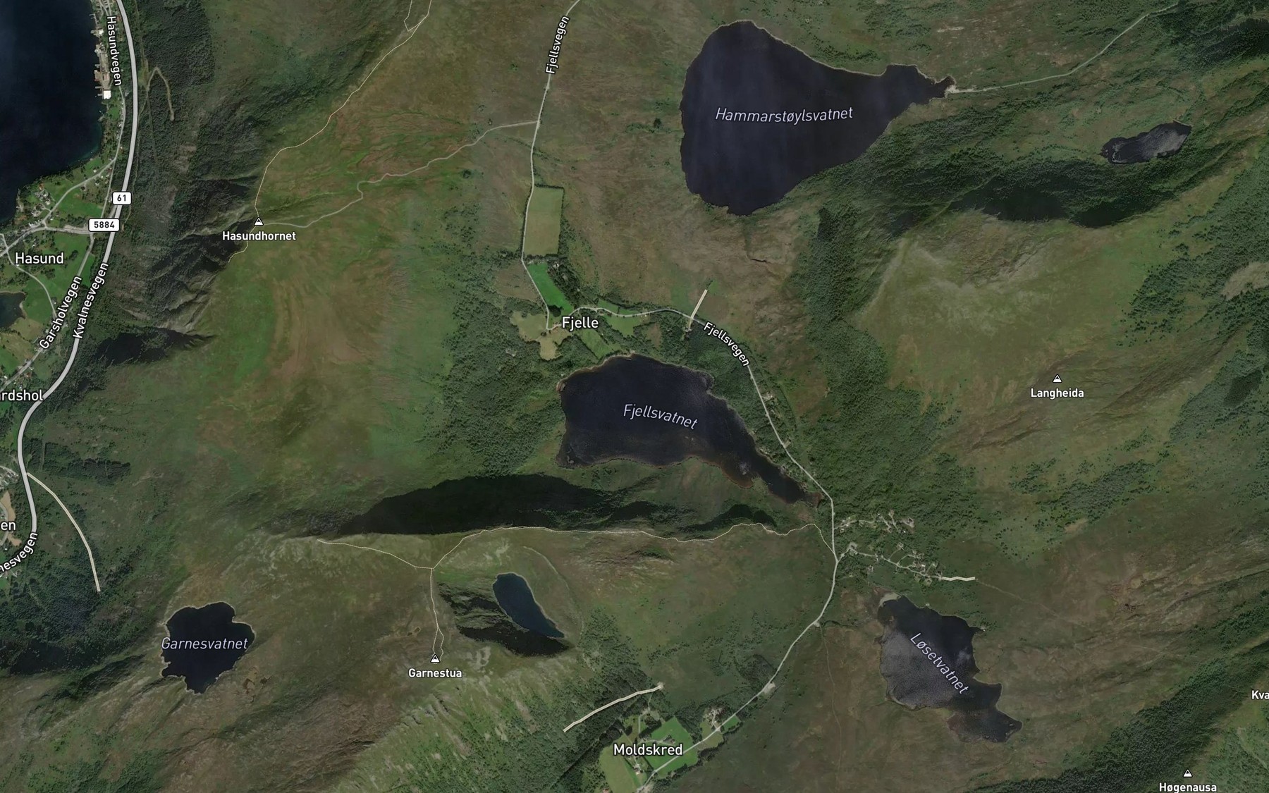 Satellite map of the Fjellsvatnet