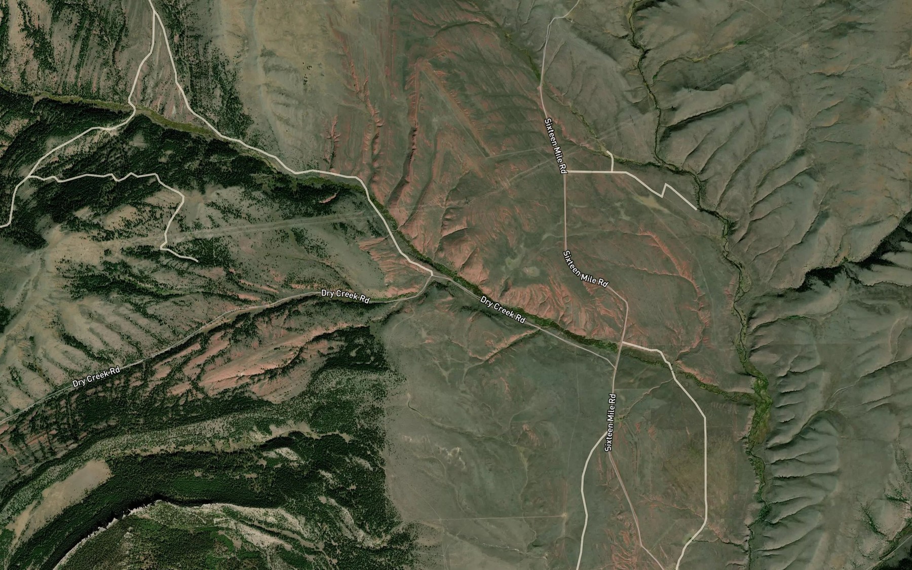 Satellite map of the Horse Creek